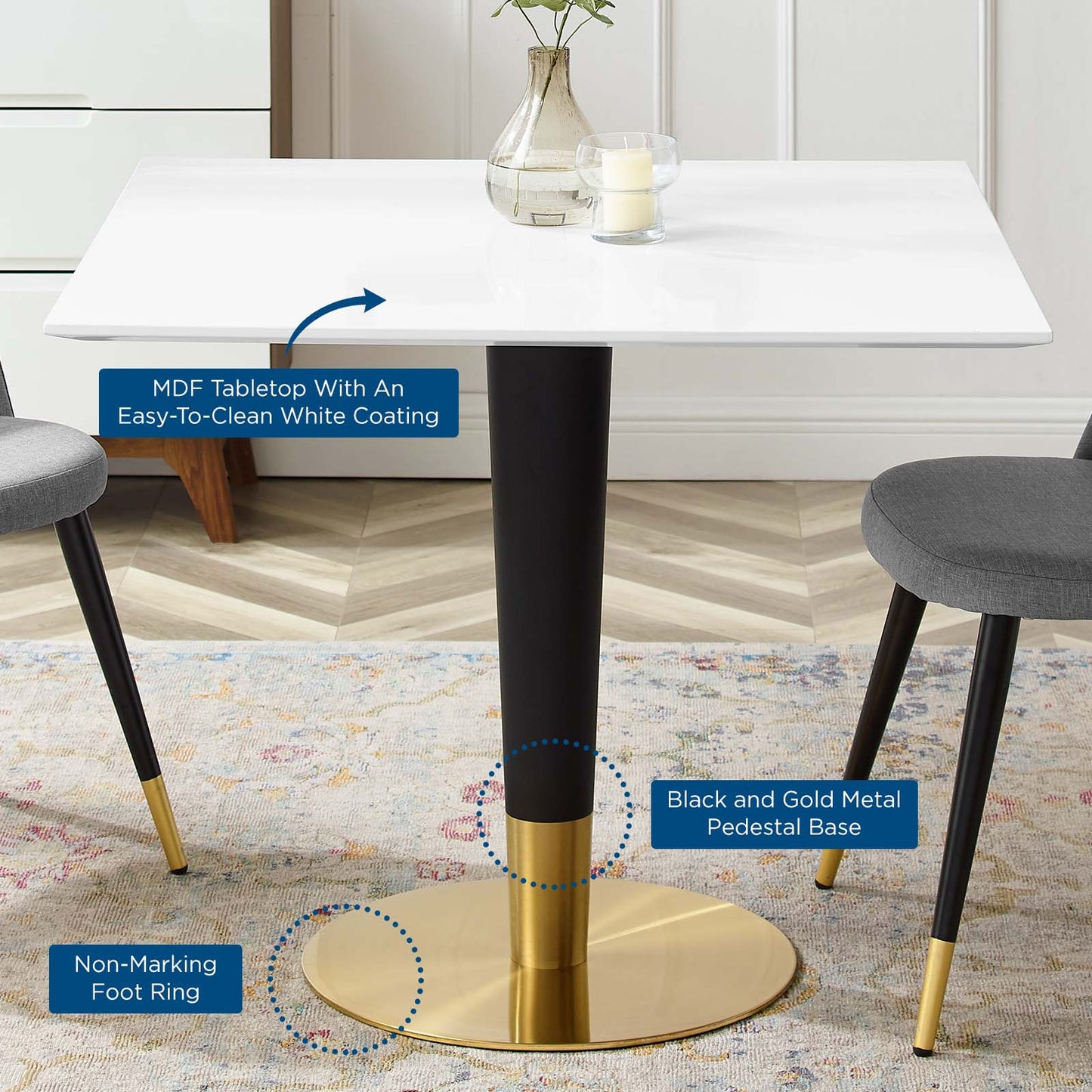 Zinque 36" Square Dining Table By Modway - EEI-5120 | Dining Tables | Modishstore - 5