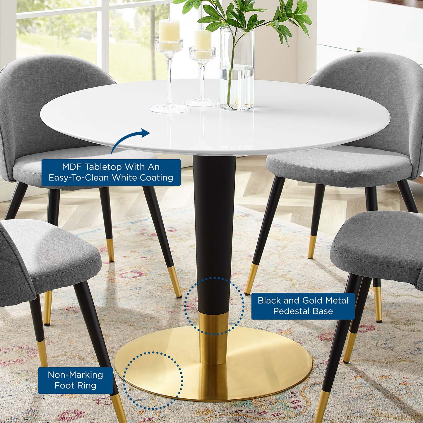 Zinque 40" Dining Table By Modway - EEI-5135 | Dining Tables | Modishstore - 5