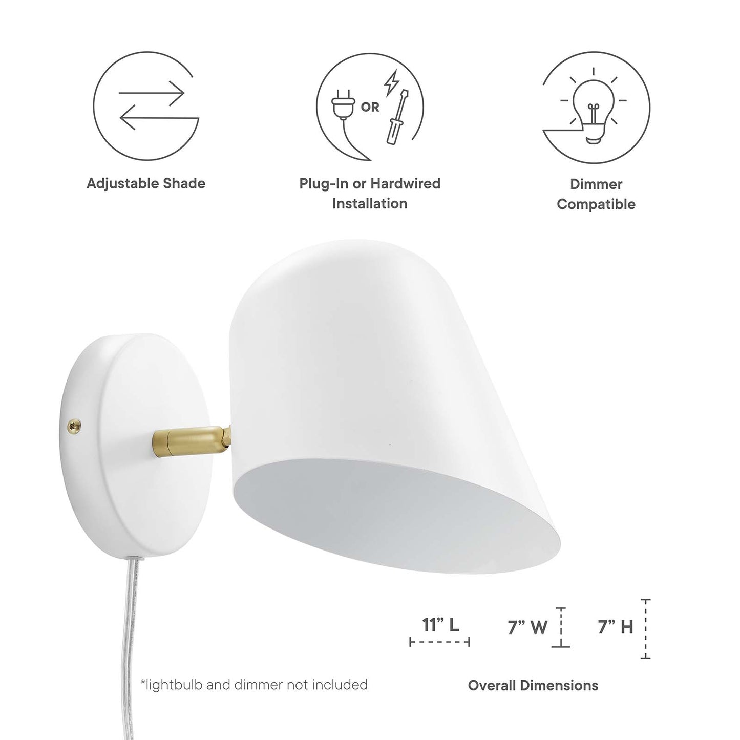 Modway Briana Swivel Wall Sconce - EEI-5300 | Sconces | Modishstore - 14