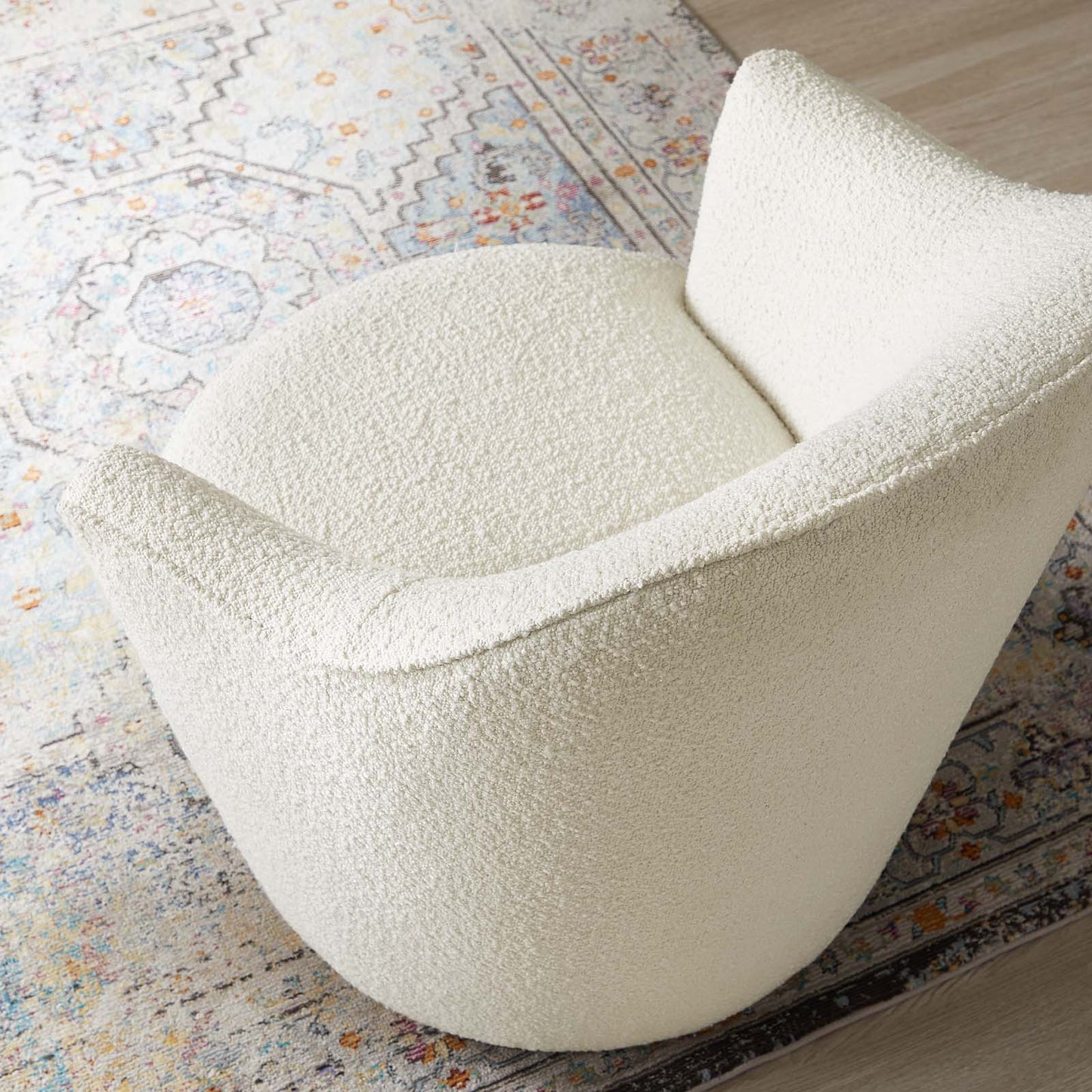 Nora Boucle Upholstered Swivel Chair By Modway - EEI-5311 | Armchairs | Modishstore - 8