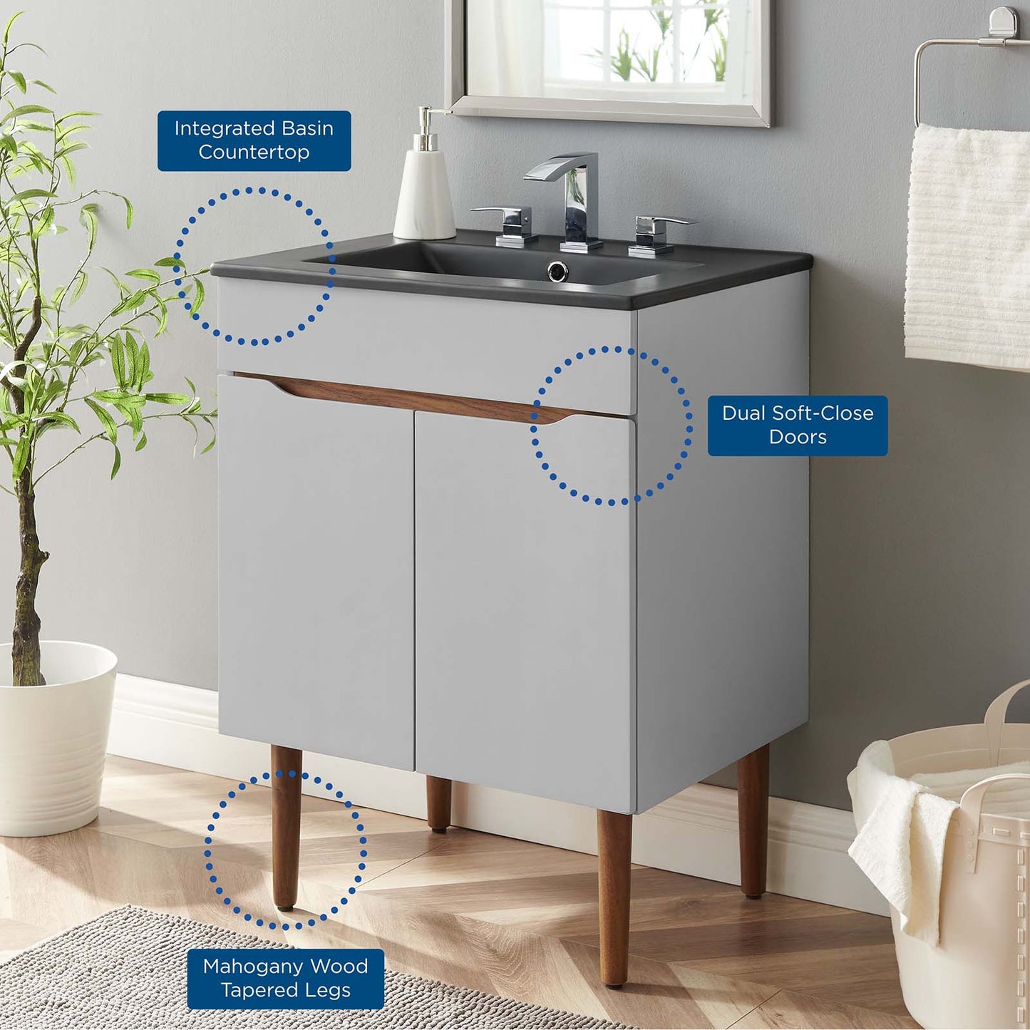Modway Harvest 24" Bathroom Vanity - EEI-5357 | Bathroom Accessories | Modishstore - 5