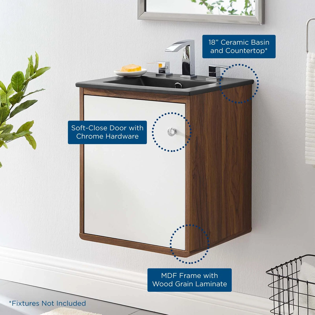 Modway Transmit 18" Wall-Mount Bathroom Vanity - EEI-5388 | Bathroom Accessories | Modishstore - 7