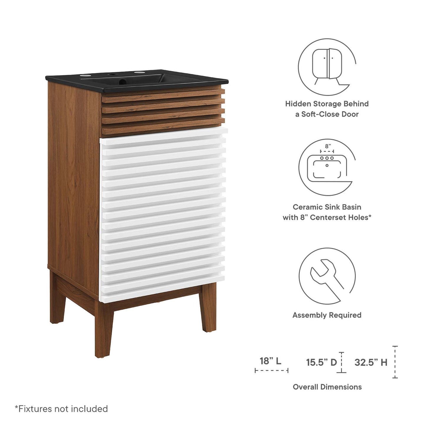Modway Render 18" Bathroom Vanity - EEI-5391 | Bathroom Accessories | Modishstore - 52