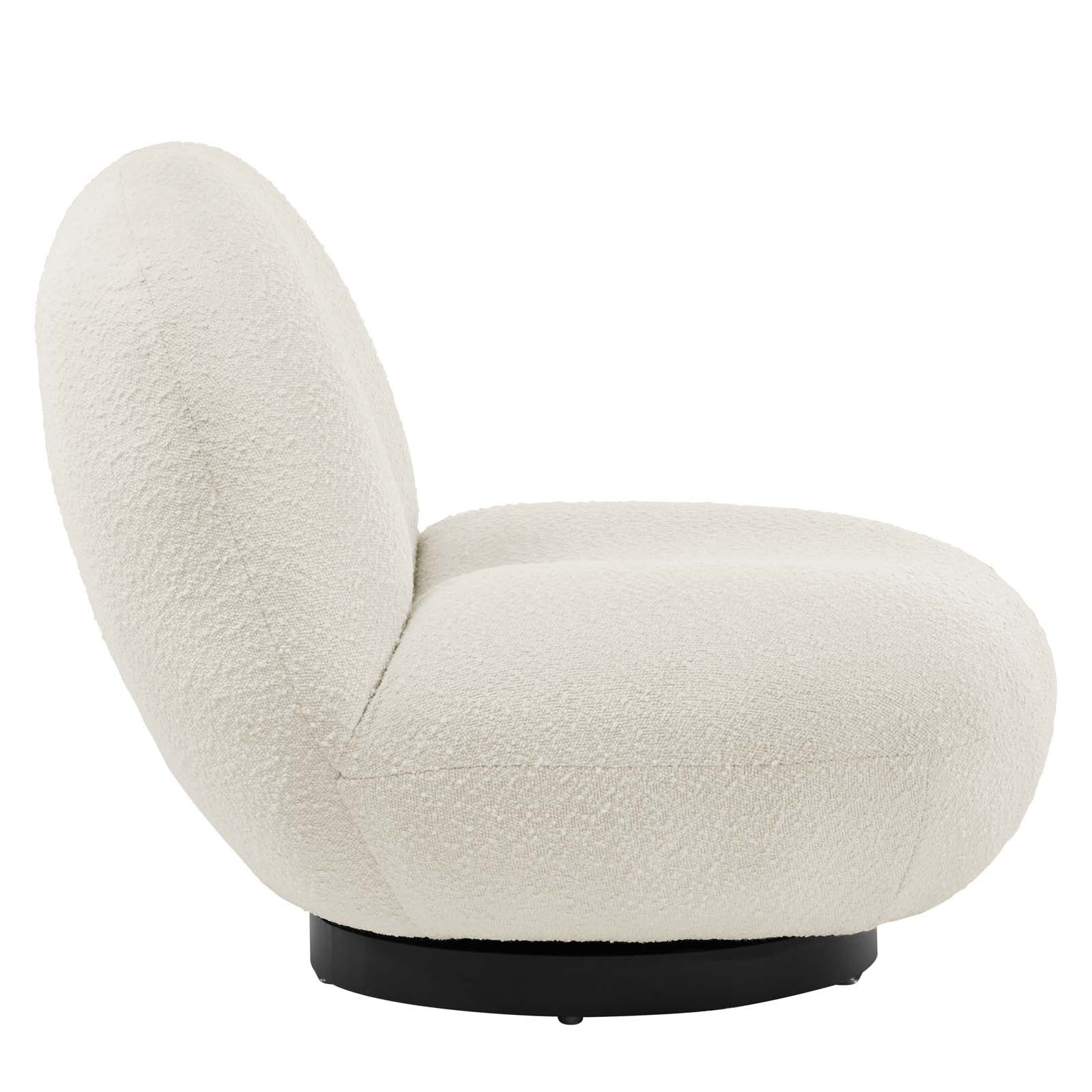 Kindred Boucle Upholstered Upholstered Fabric Swivel Chair By Modway - EEI-5486 | Lounge Chairs | Modishstore - 4