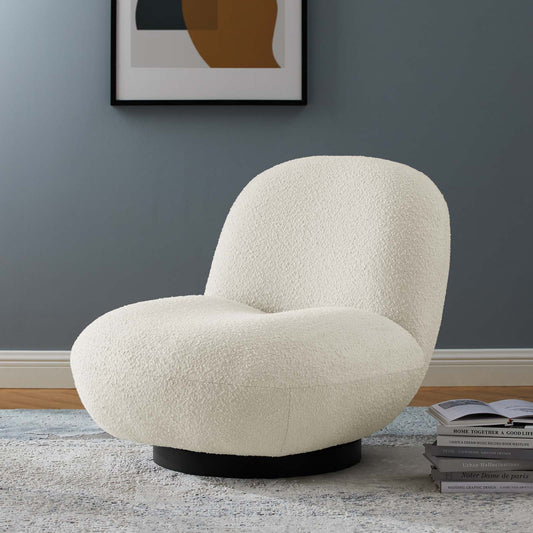 Kindred Boucle Upholstered Upholstered Fabric Swivel Chair By Modway - EEI-5486 | Lounge Chairs | Modishstore