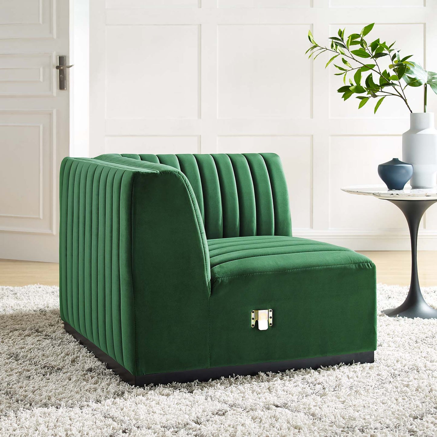 Conjure Channel Tufted Performance Velvet Right Corner Chair By Modway - EEI-5498 | Sofas | Modishstore - 12