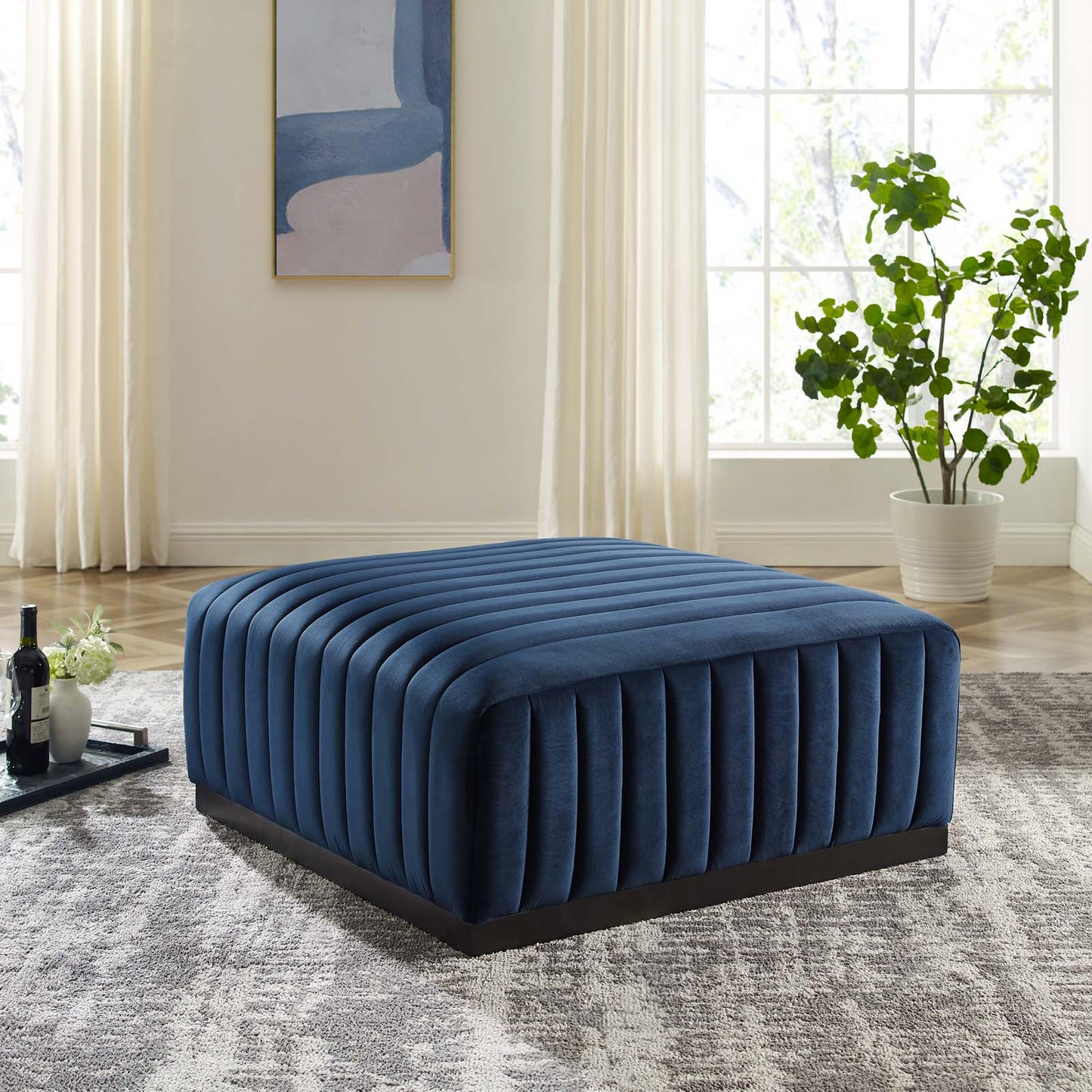 Conjure Channel Tufted Performance Velvet Ottoman By Modway - EEI-5500 | Ottomans | Modishstore - 20