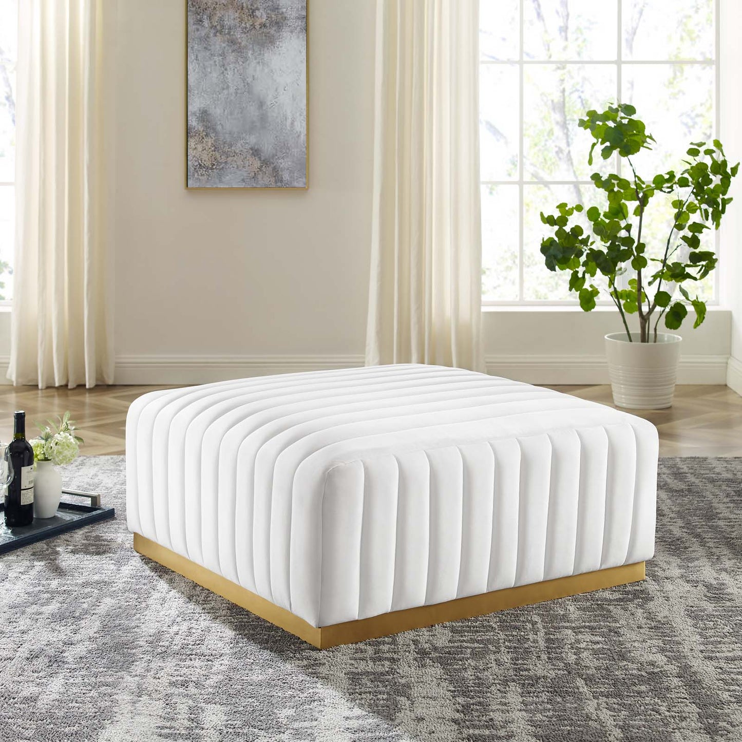Conjure Channel Tufted Performance Velvet Ottoman By Modway - EEI-5507 | Ottomans | Modishstore - 25