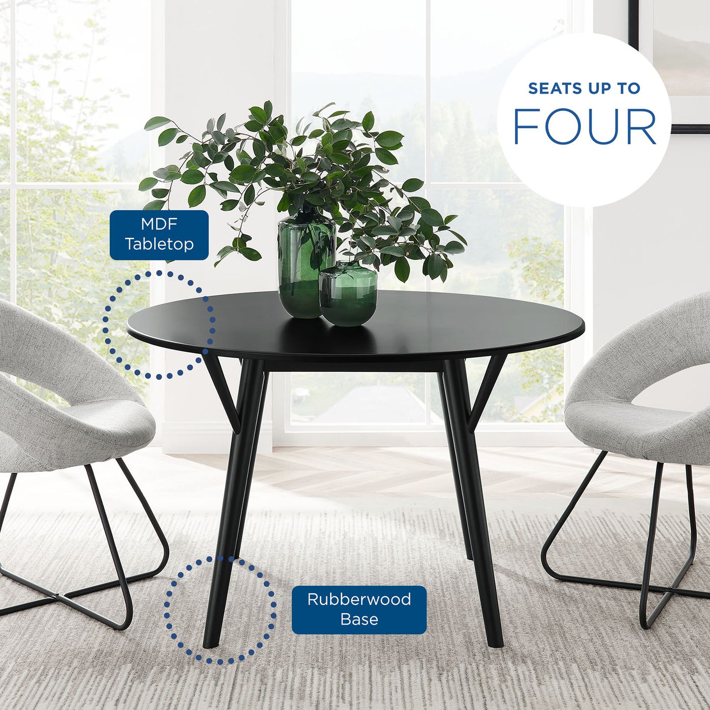 Modway Gallant 47" Dining Table - EEI-5511 | Dining Tables | Modishstore - 6