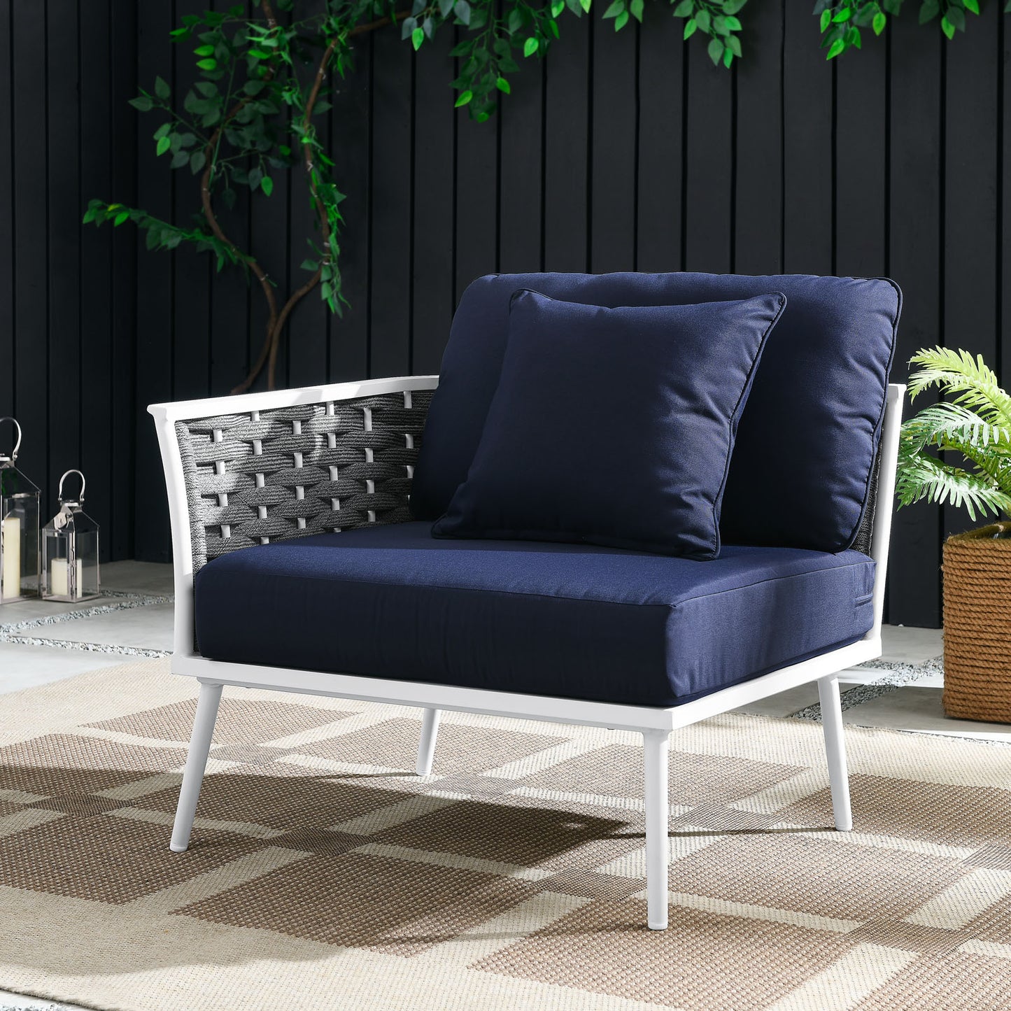 Stance Outdoor Patio Aluminum Left-Facing Armchair By Modway - EEI-5565 | Outdoor Chairs | Modishstore - 16