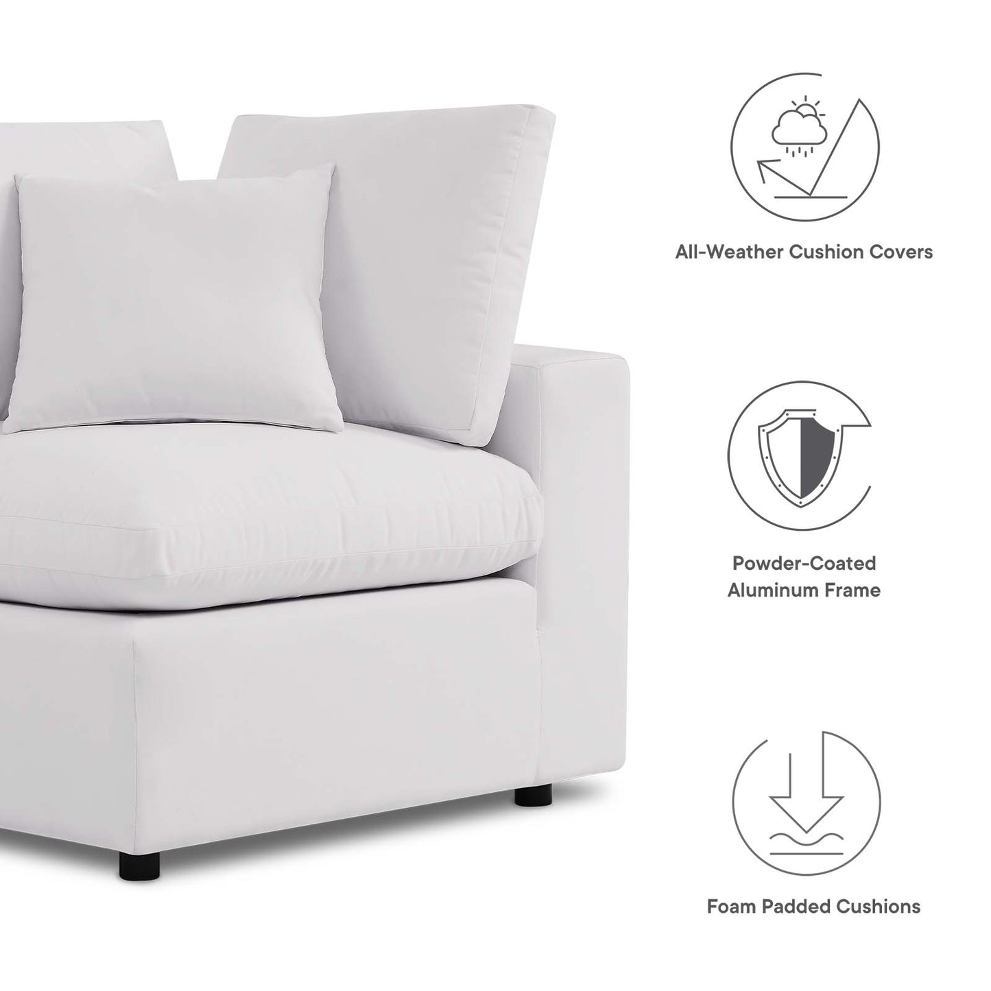 Modway Commix Overstuffed Outdoor Patio Loveseat - EEI-5576 | Outdoor Sofas, Loveseats & Sectionals | Modishstore - 24