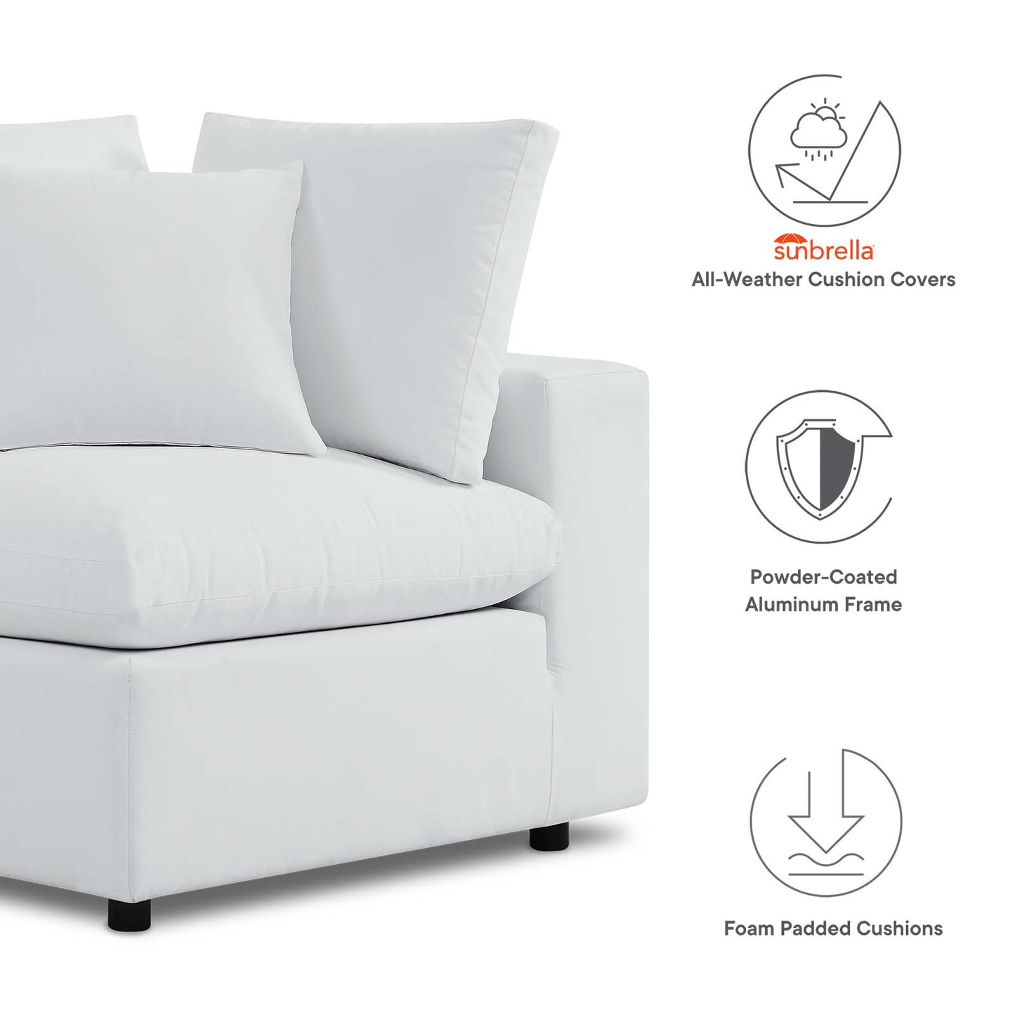 Modway Commix Sunbrella® Outdoor Patio Loveseat - EEI-5577 | Outdoor Sofas, Loveseats & Sectionals | Modishstore - 24
