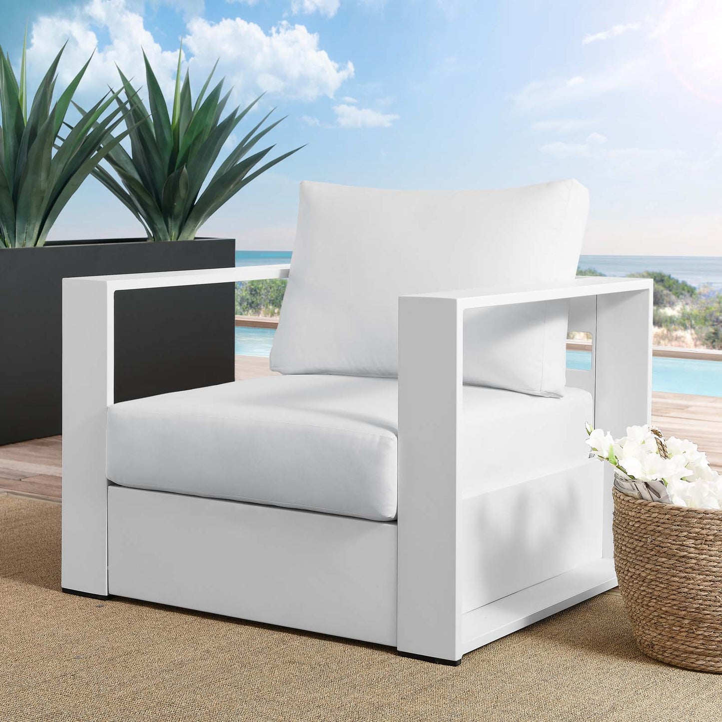 Tahoe Outdoor Patio Powder-Coated Aluminum Armchair By Modway - EEI-5675 | Outdoor Chairs | Modishstore - 48