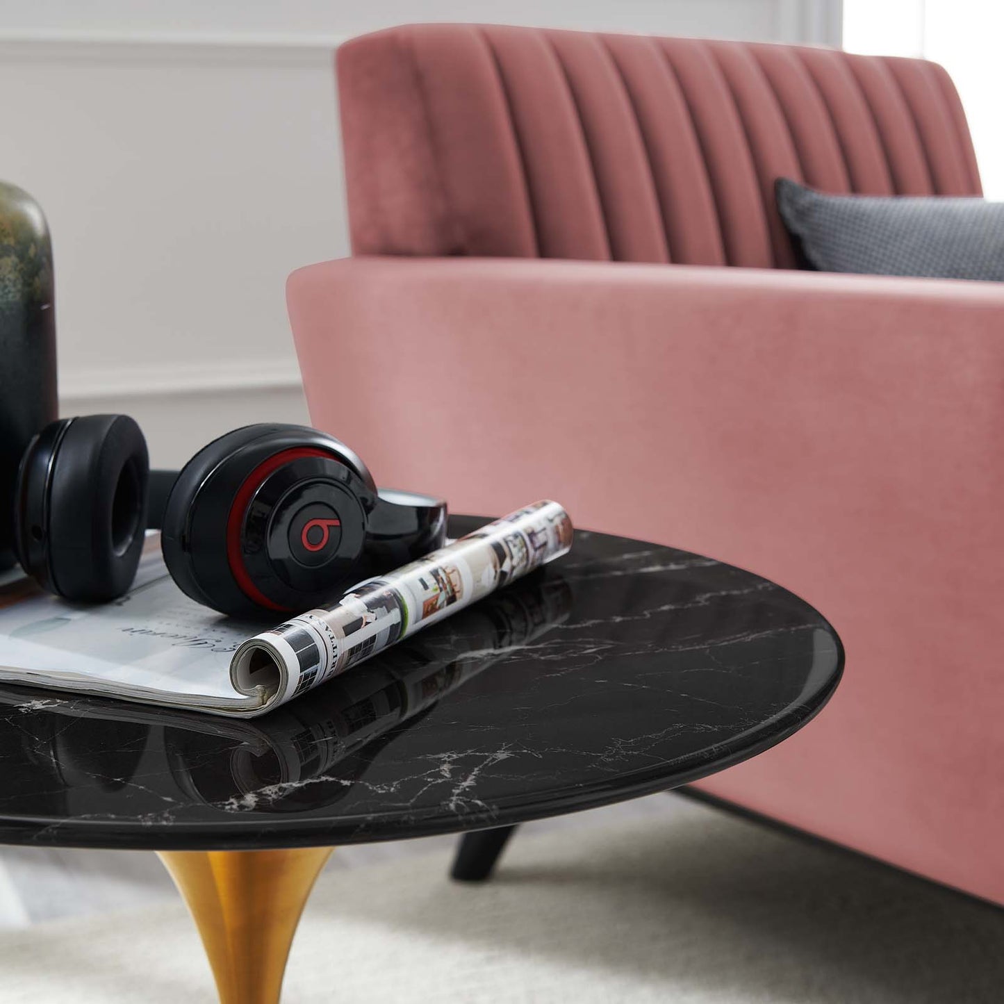 Lippa 20" Round Artificial Marble Side Table By Modway - EEI-5685 | Side Tables | Modishstore - 6