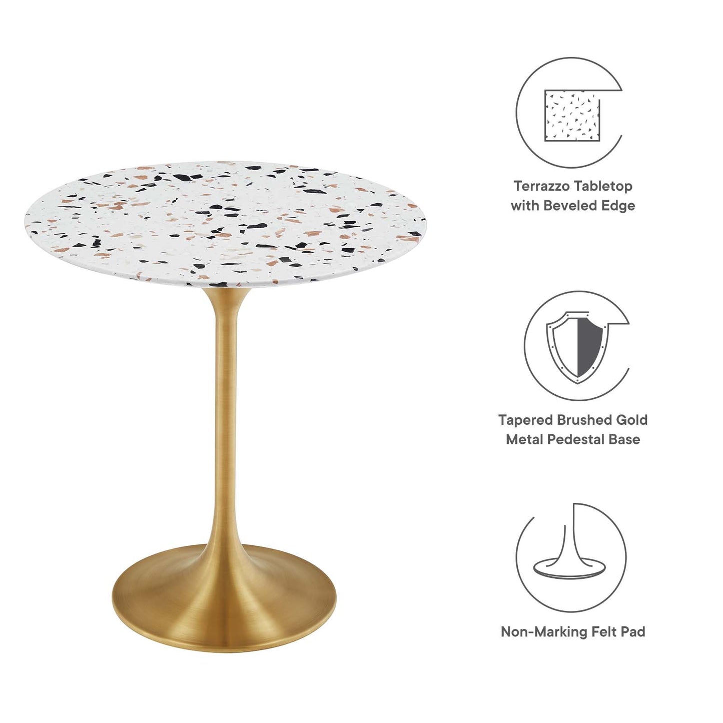 Lippa 20" Round Terrazzo Side Table By Modway - EEI-5687 | Side Tables | Modishstore - 5