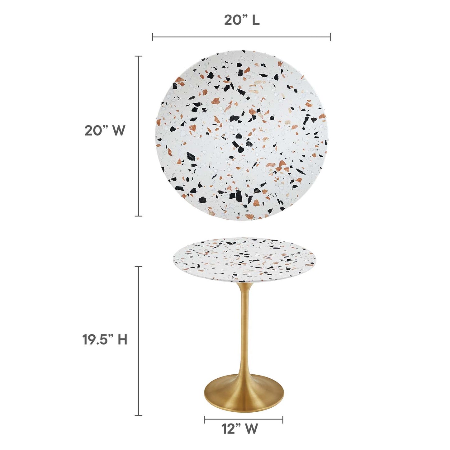 Lippa 20" Round Terrazzo Side Table By Modway - EEI-5687 | Side Tables | Modishstore - 6