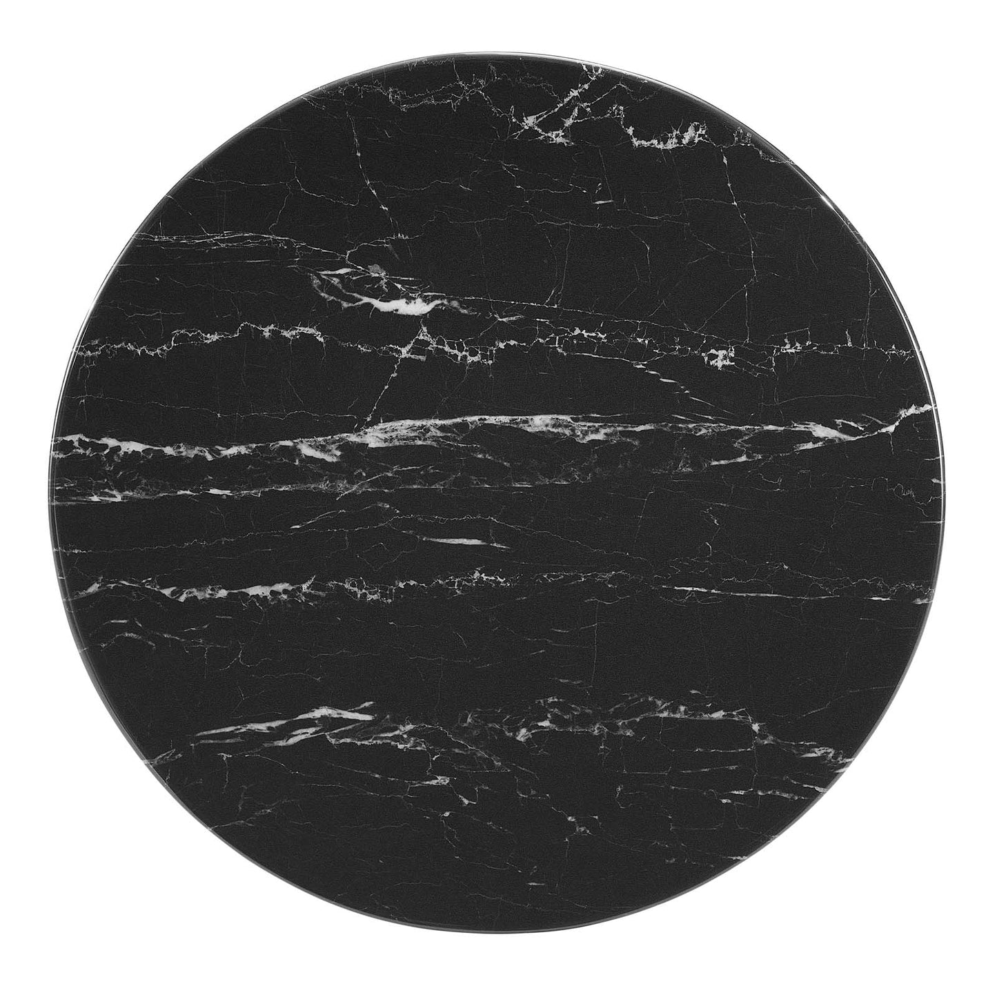 Lippa 20" Round Artificial Marble Side Table By Modway - EEI-5690-BLK-BLK | Side Tables |  Modishstore - 4