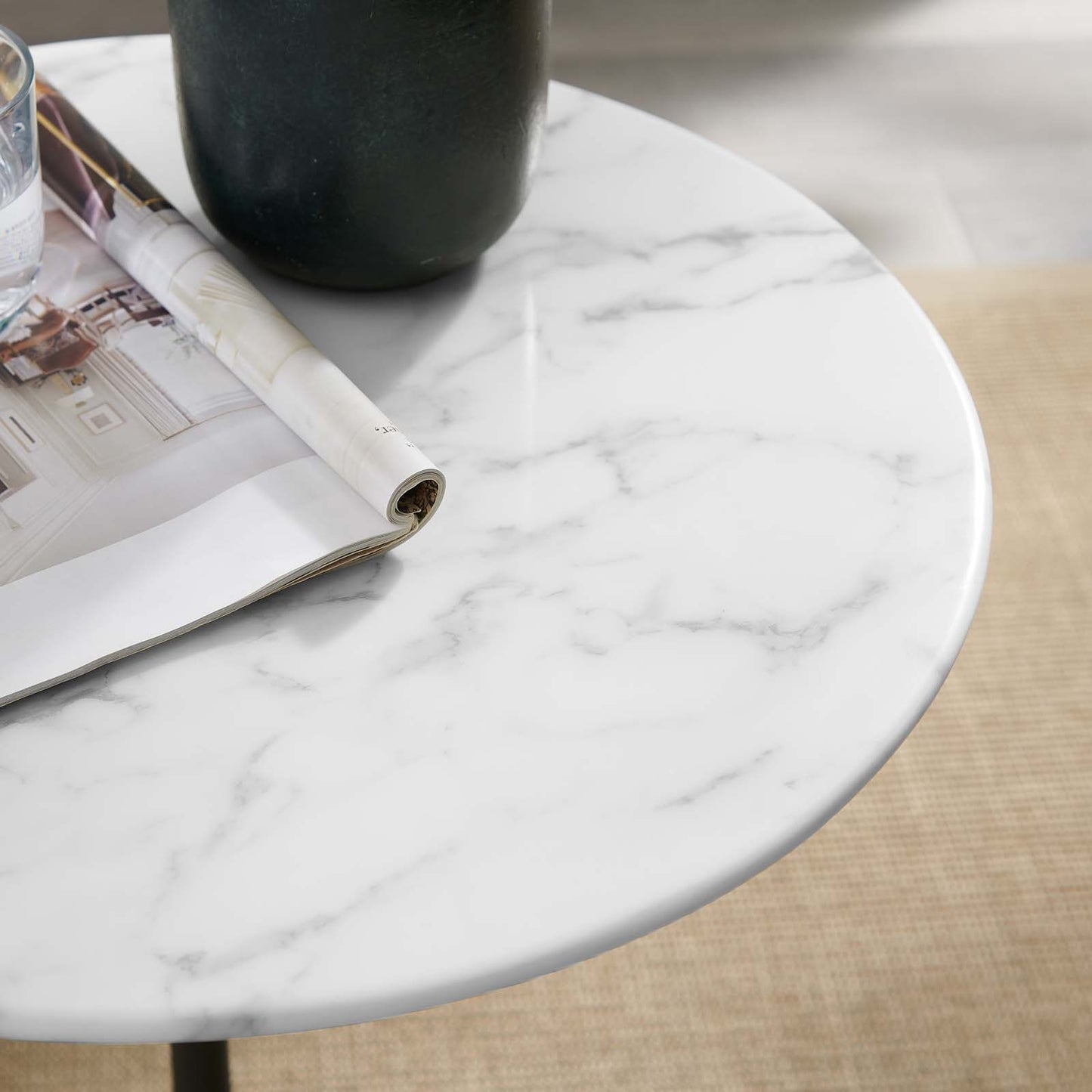 Lippa 20" Round Artificial Marble Side Table By Modway - EEI-5690 | Side Tables | Modishstore - 12