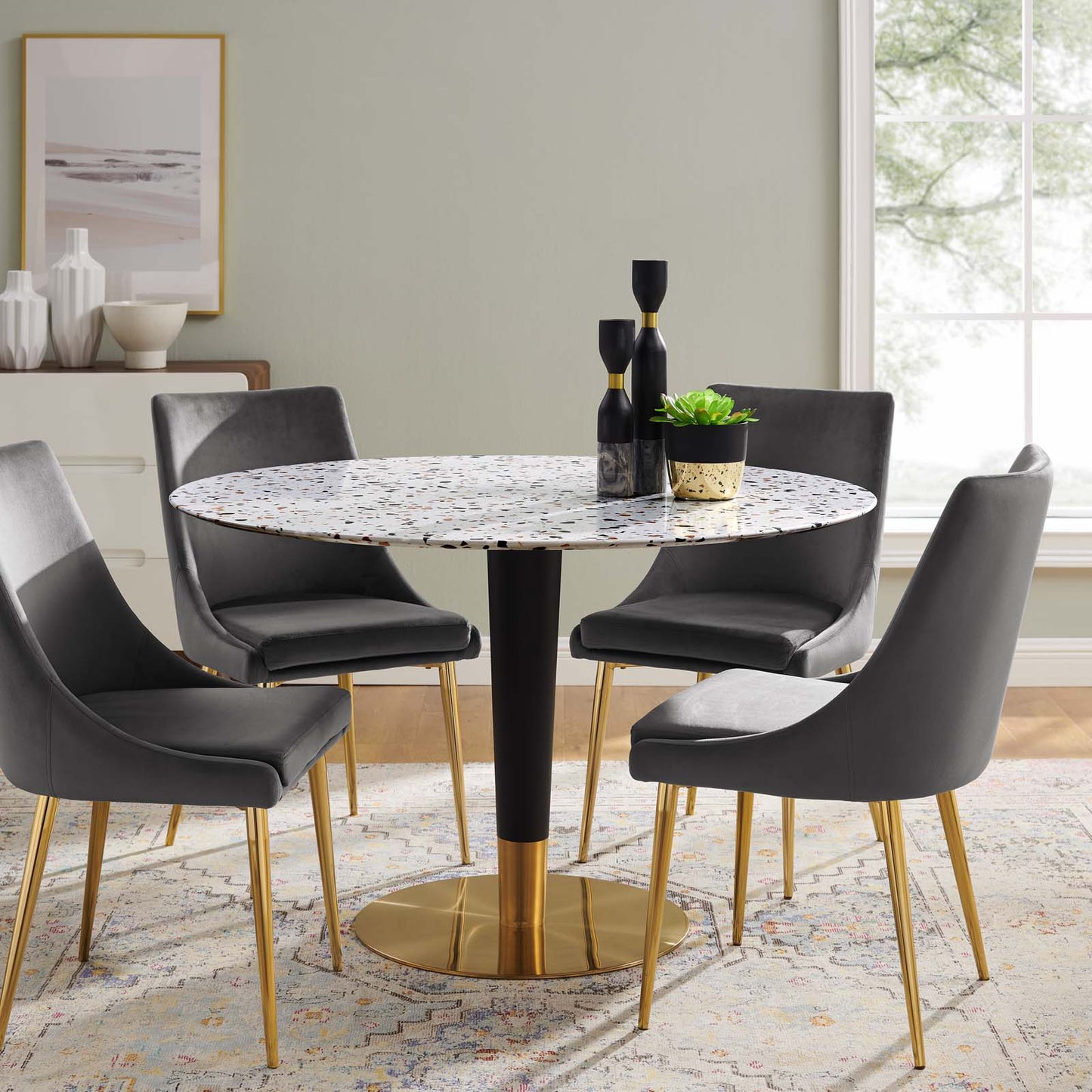 Zinque 47" Round Terrazzo Dining Table By Modway - EEI-5732 | Dining Tables | Modishstore - 7