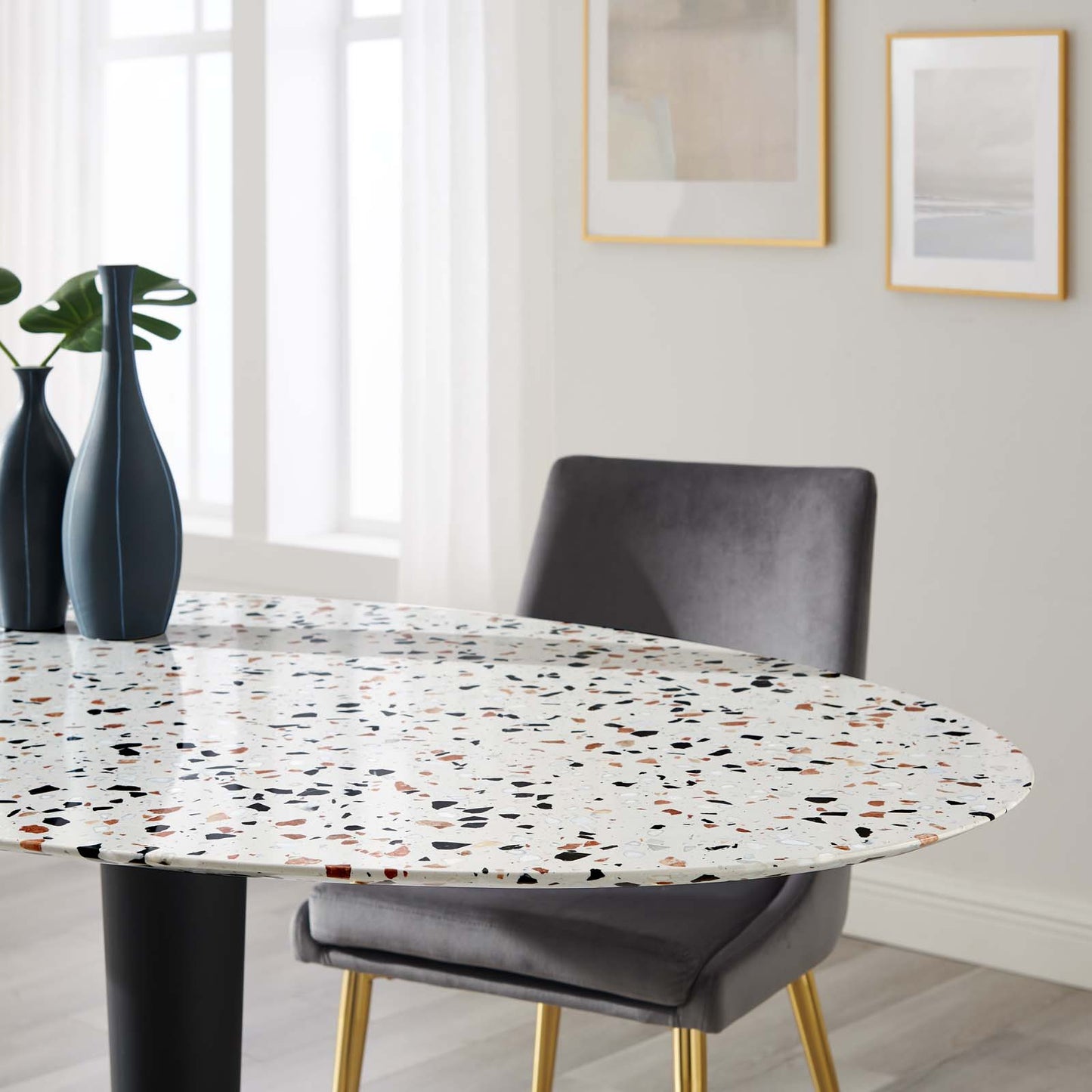 Zinque 60" Oval Terrazzo Dining Table By Modway - EEI-5738 | Dining Tables | Modishstore - 6
