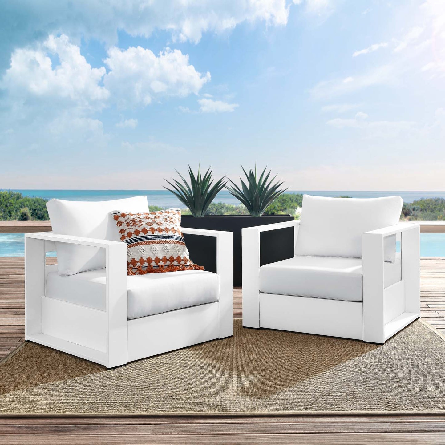 Tahoe Outdoor Patio Powder-Coated Aluminum 2-Piece Armchair Set By Modway - EEI-5751 | Outdoor Chairs | Modishstore - 41