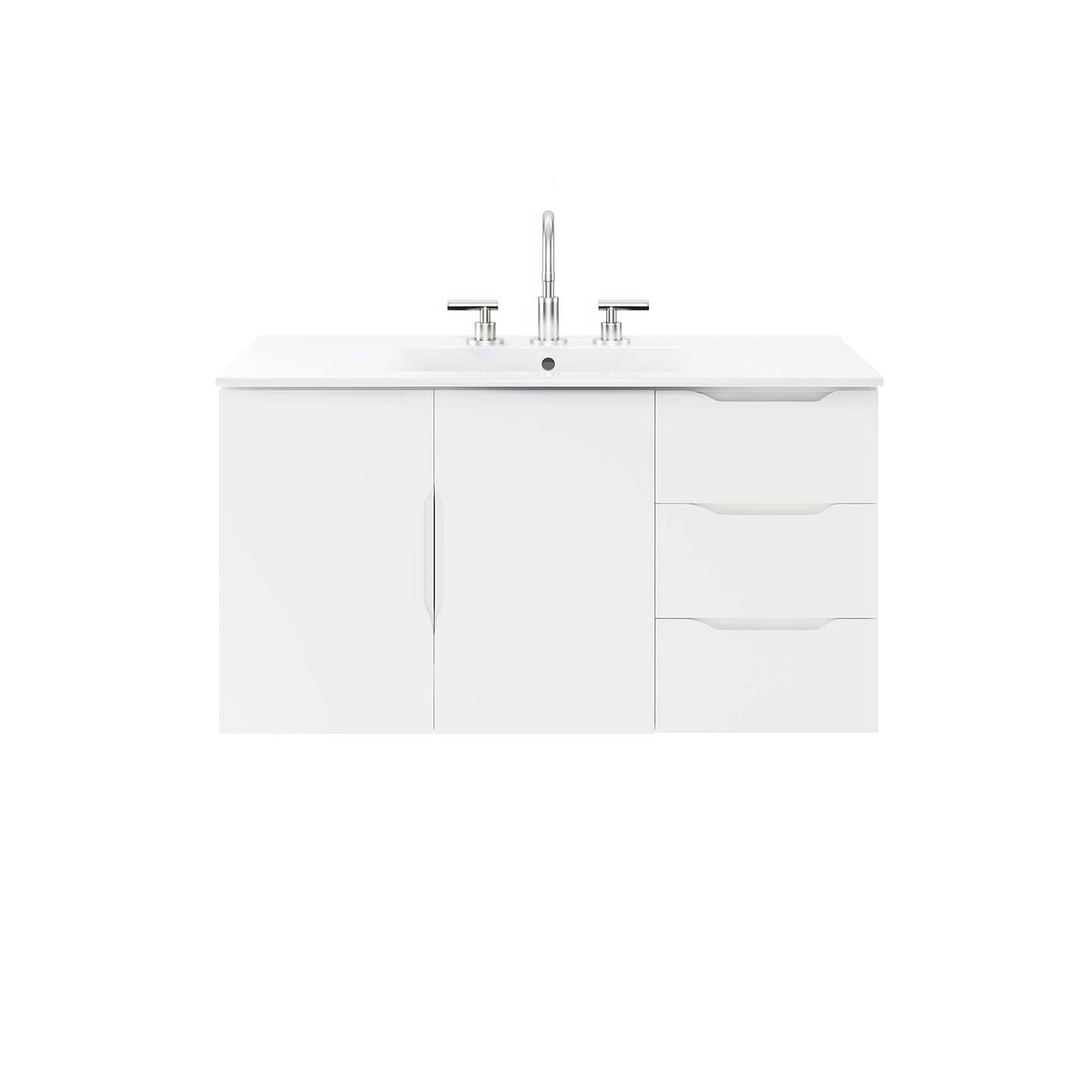 Vitality 36" Bathroom Vanity By Modway - EEI-5783-GRY-BLK | Bathroom Accessories |  Modishstore - 30