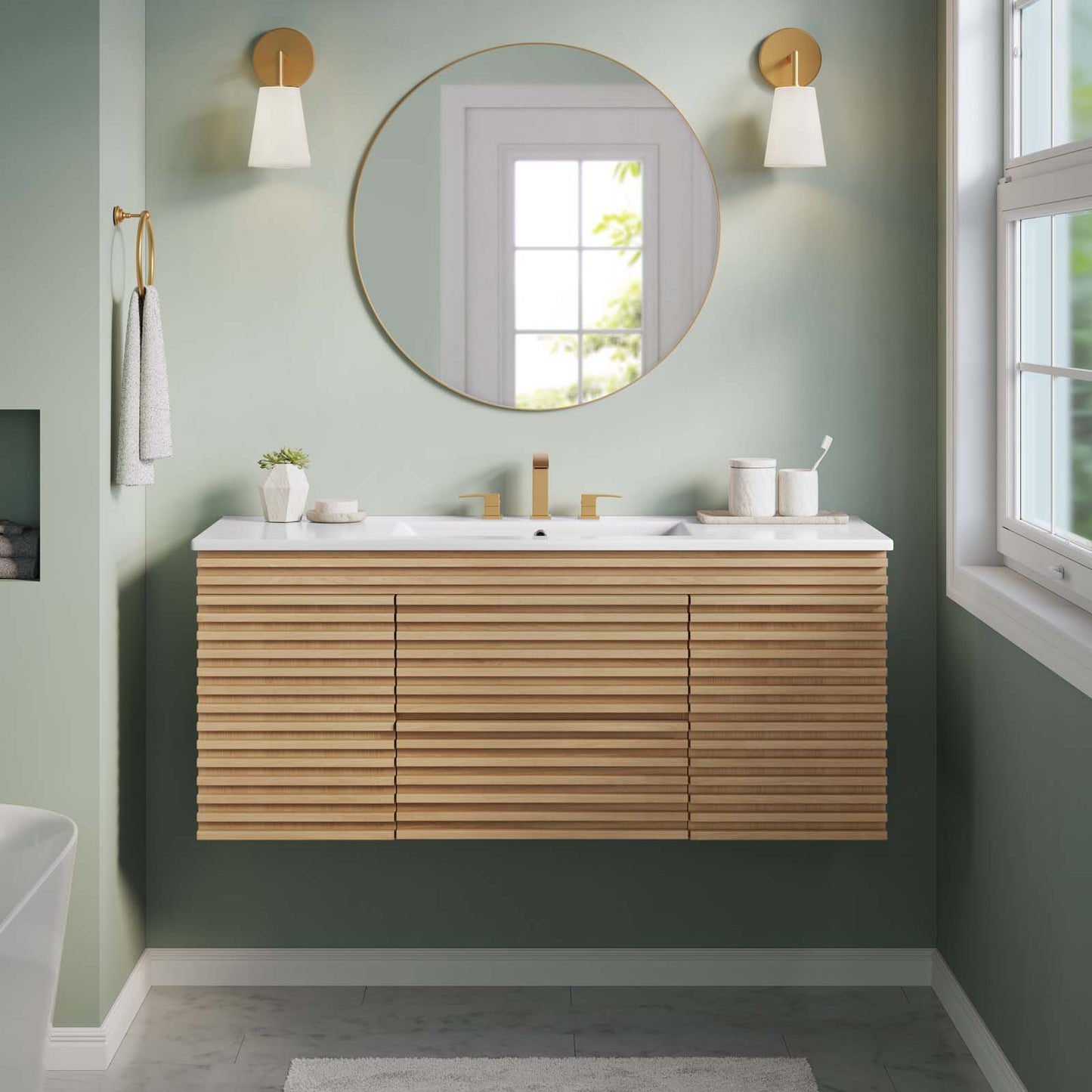 Render 48" Wall-Mount Bathroom Vanity By Modway - EEI-5801 | Bathroom Accessories | Modishstore - 53