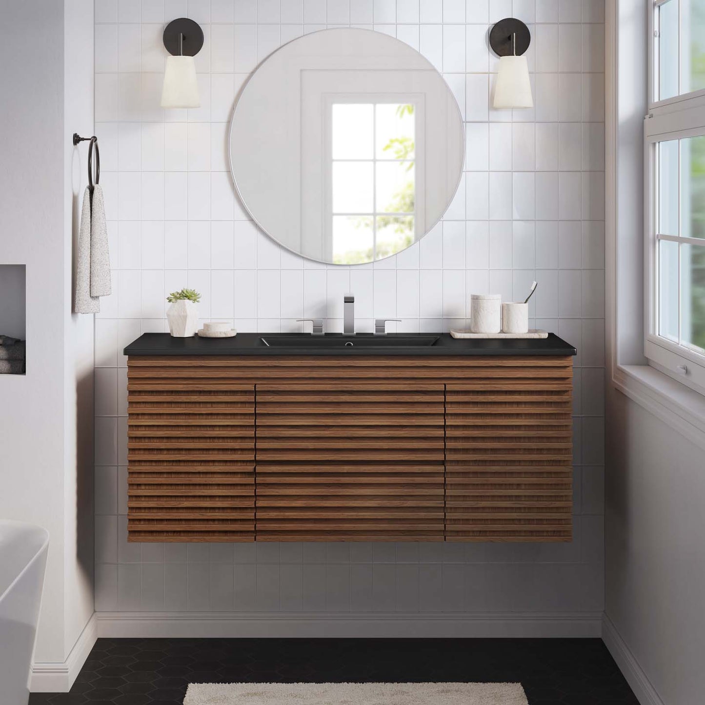 Render 48" Wall-Mount Bathroom Vanity By Modway - EEI-5801 | Bathroom Accessories | Modishstore - 63