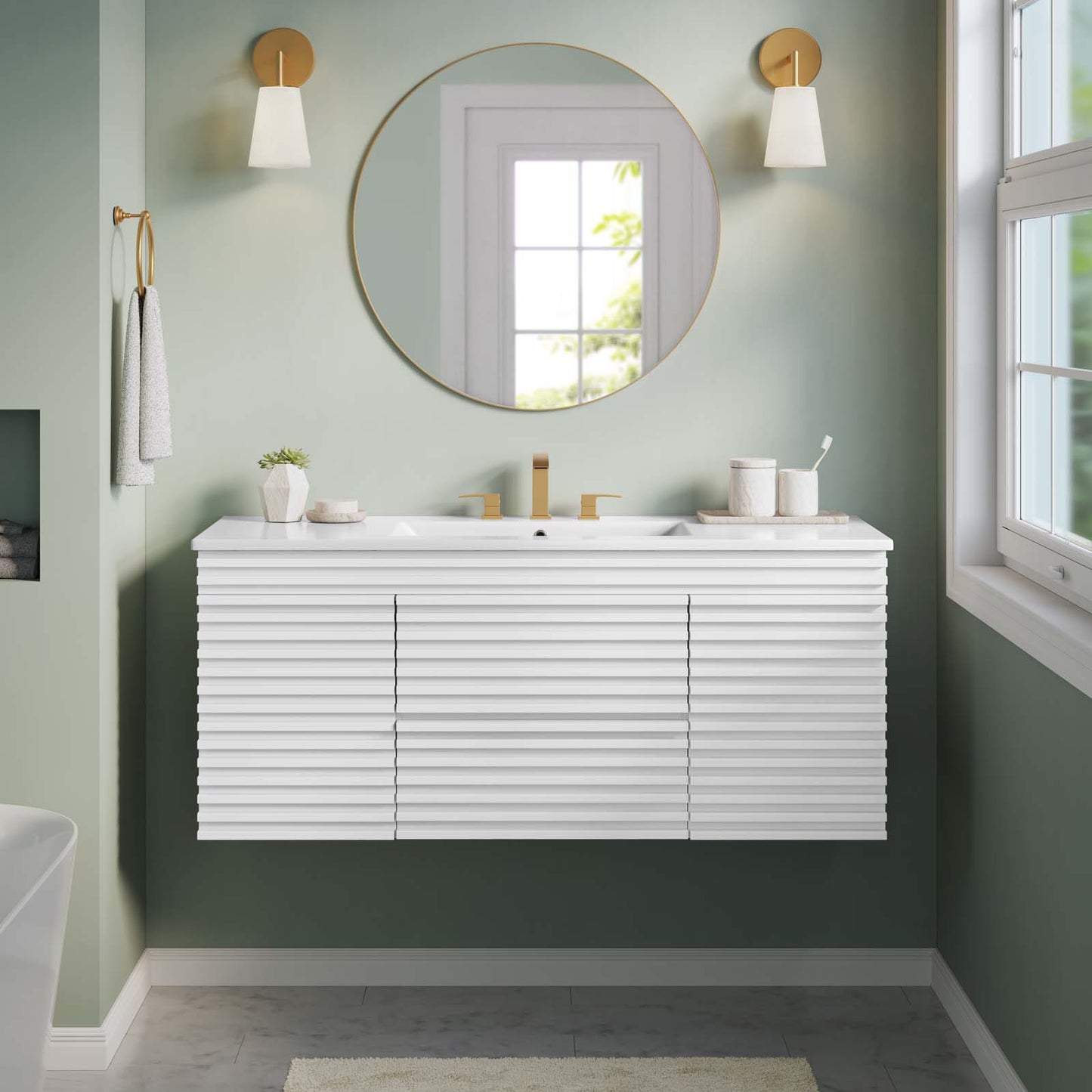 Render 48" Wall-Mount Bathroom Vanity By Modway - EEI-5801 | Bathroom Accessories | Modishstore - 113