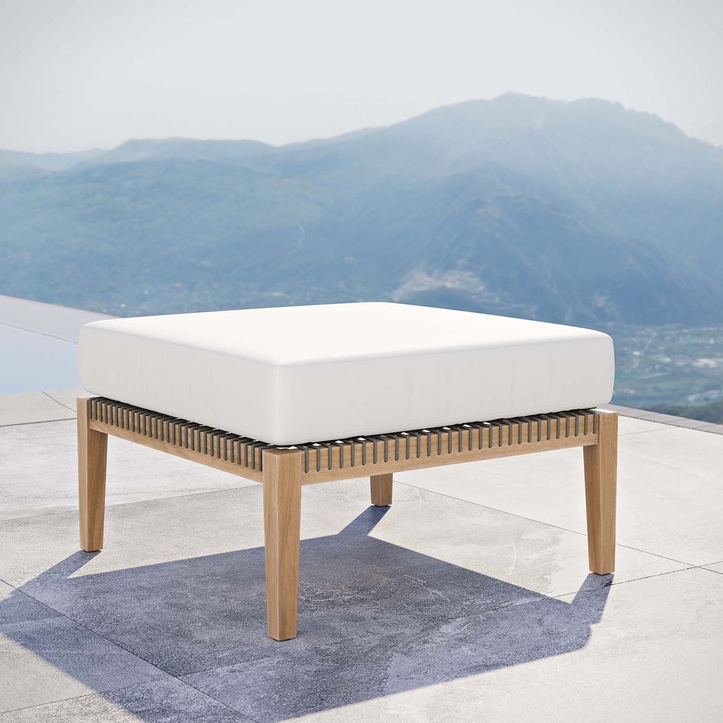 Clearwater Outdoor Patio Teak Wood Ottoman By Modway - EEI-5854 | Outdoor Ottomans | Modishstore - 28