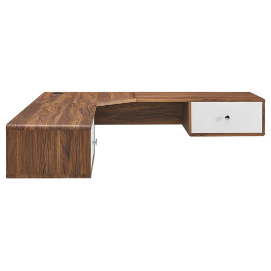 Transmit 55" Wall Mount Corner Wood Office Desk By Modway - EEI-5863-WAL-WHI | Desks |  Modishstore