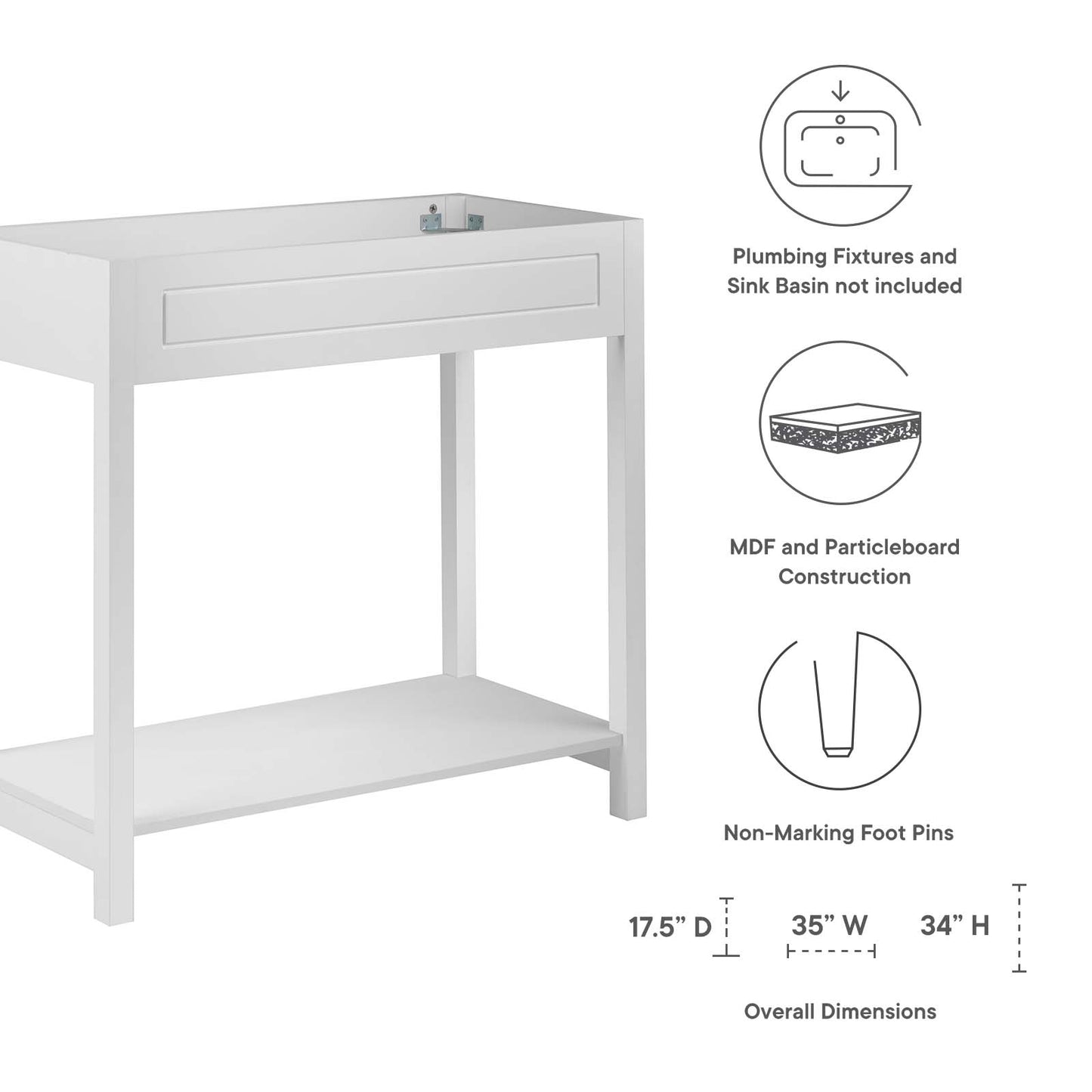 Altura 36" Bathroom Vanity Cabinet By Modway - EEI-5876 | Bathroom Accessories | Modishstore - 16