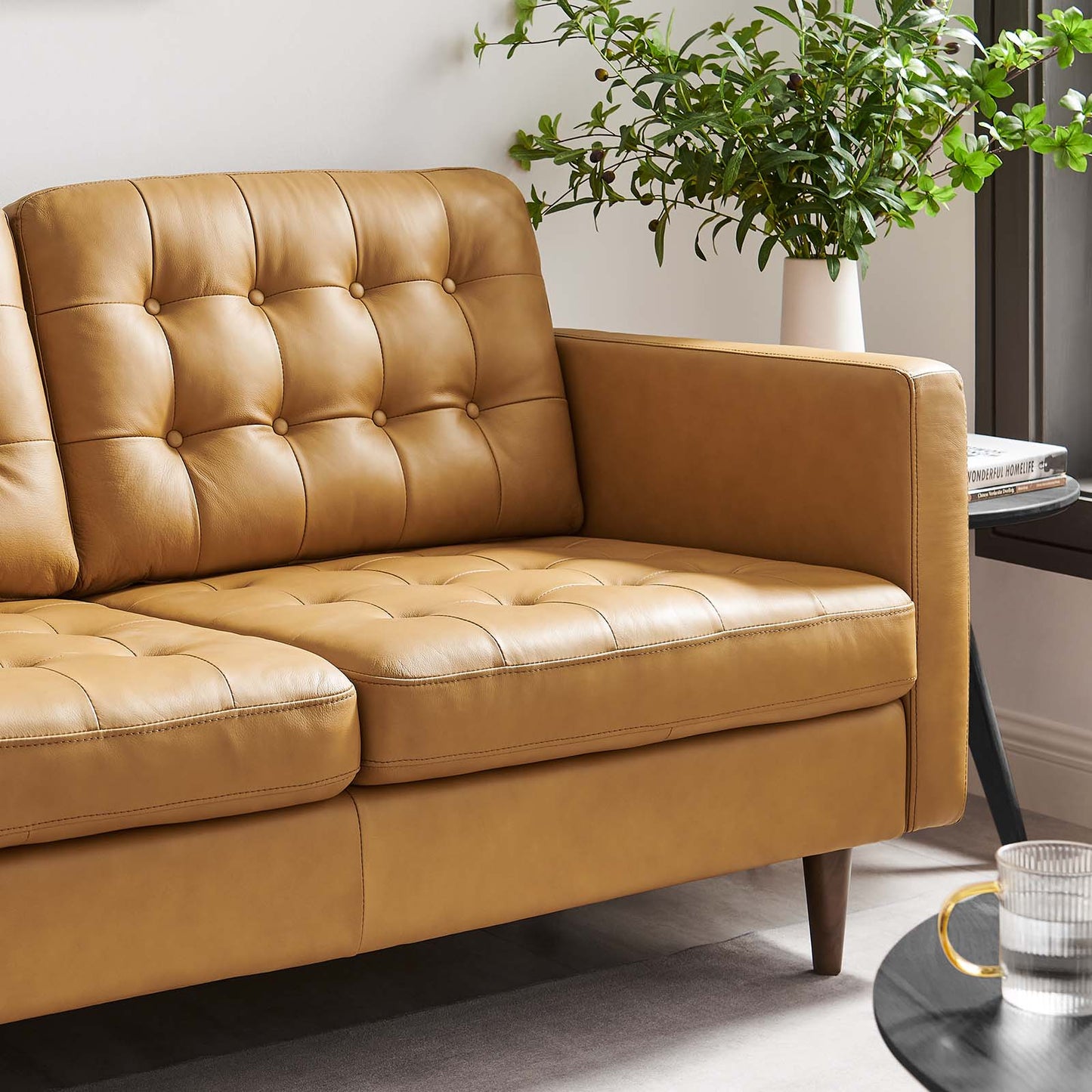 Exalt Tufted Vegan Leather Loveseat By Modway - EEI-6100 | Loveseats | Modishstore - 16