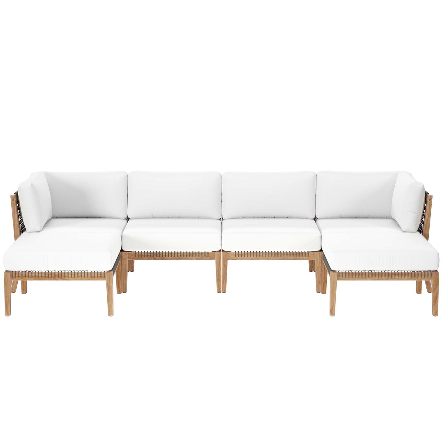 Clearwater Outdoor Patio Teak Wood 6-Piece Sectional Sofa By Modway - EEI-6122 | Outdoor Sofas, Loveseats & Sectionals | Modishstore - 40