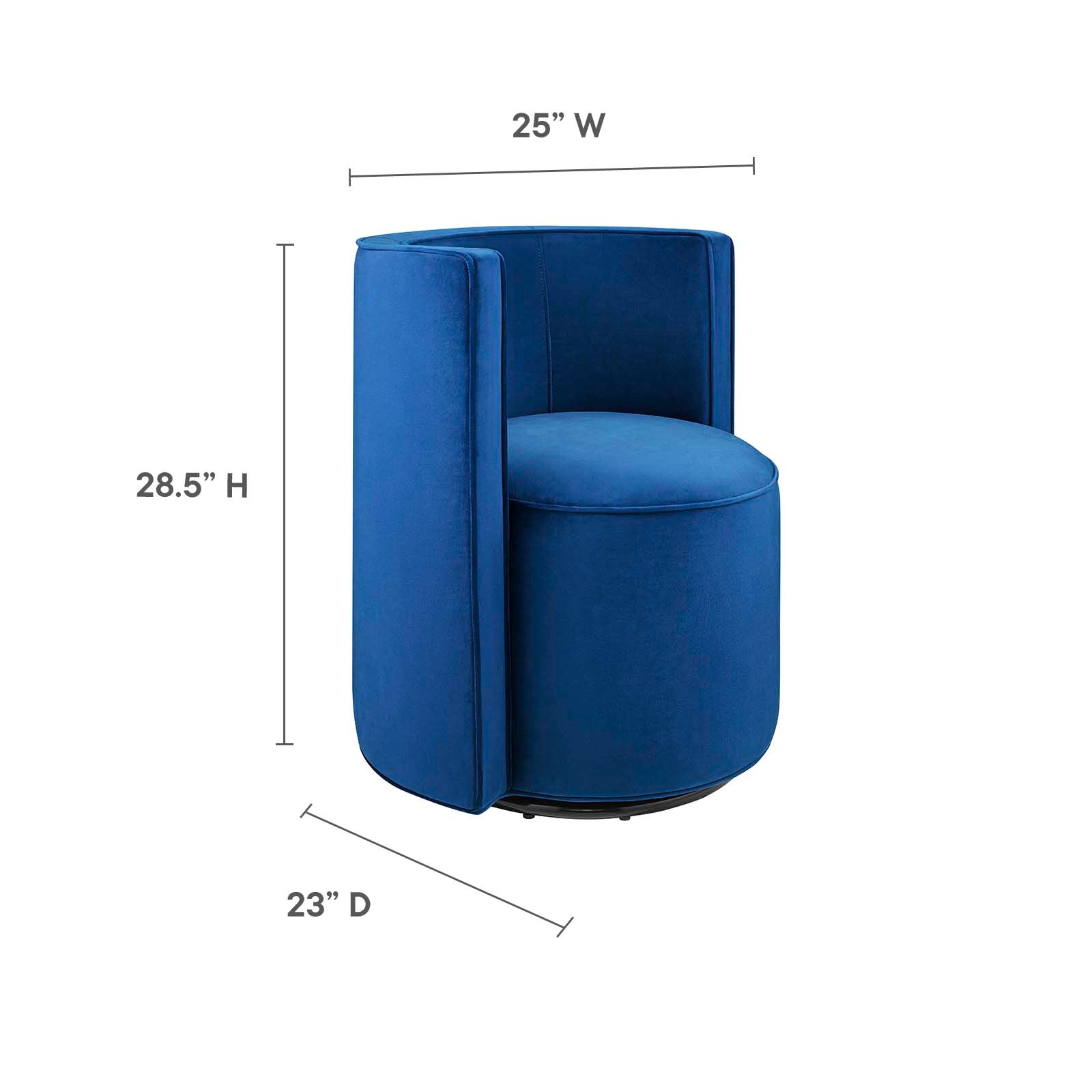 Della Performance Velvet Fabric Swivel Chair By Modway - EEI-6222 | Armchairs | Modishstore - 14