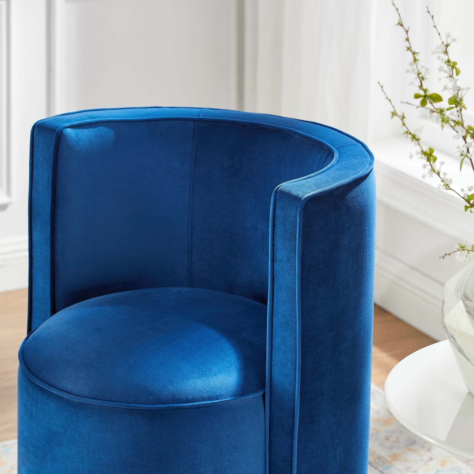 Della Performance Velvet Fabric Swivel Chair By Modway - EEI-6222 | Armchairs | Modishstore - 16