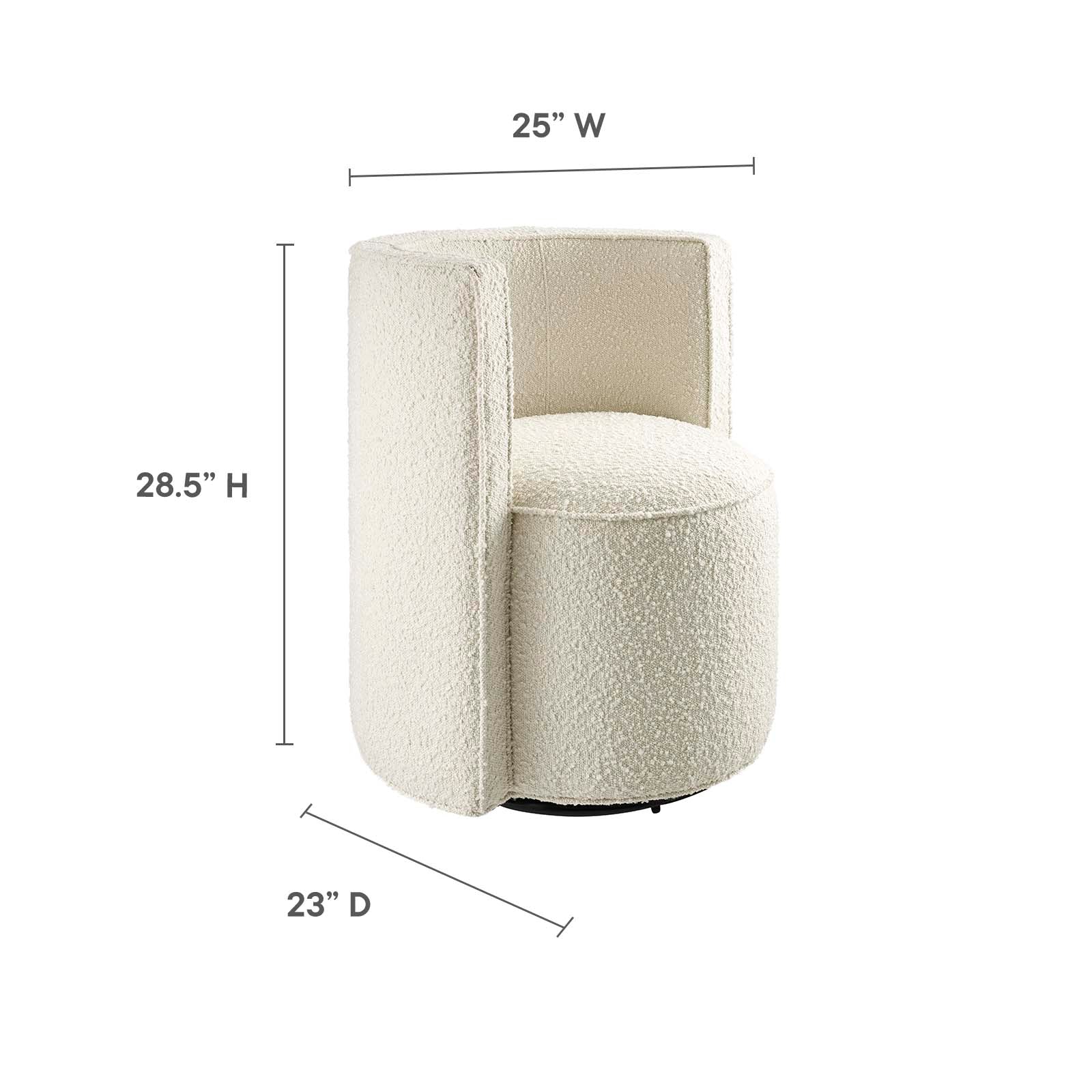 Della Boucle Fabric Swivel Chair By Modway - EEI-6223 | Armchairs | Modishstore - 7