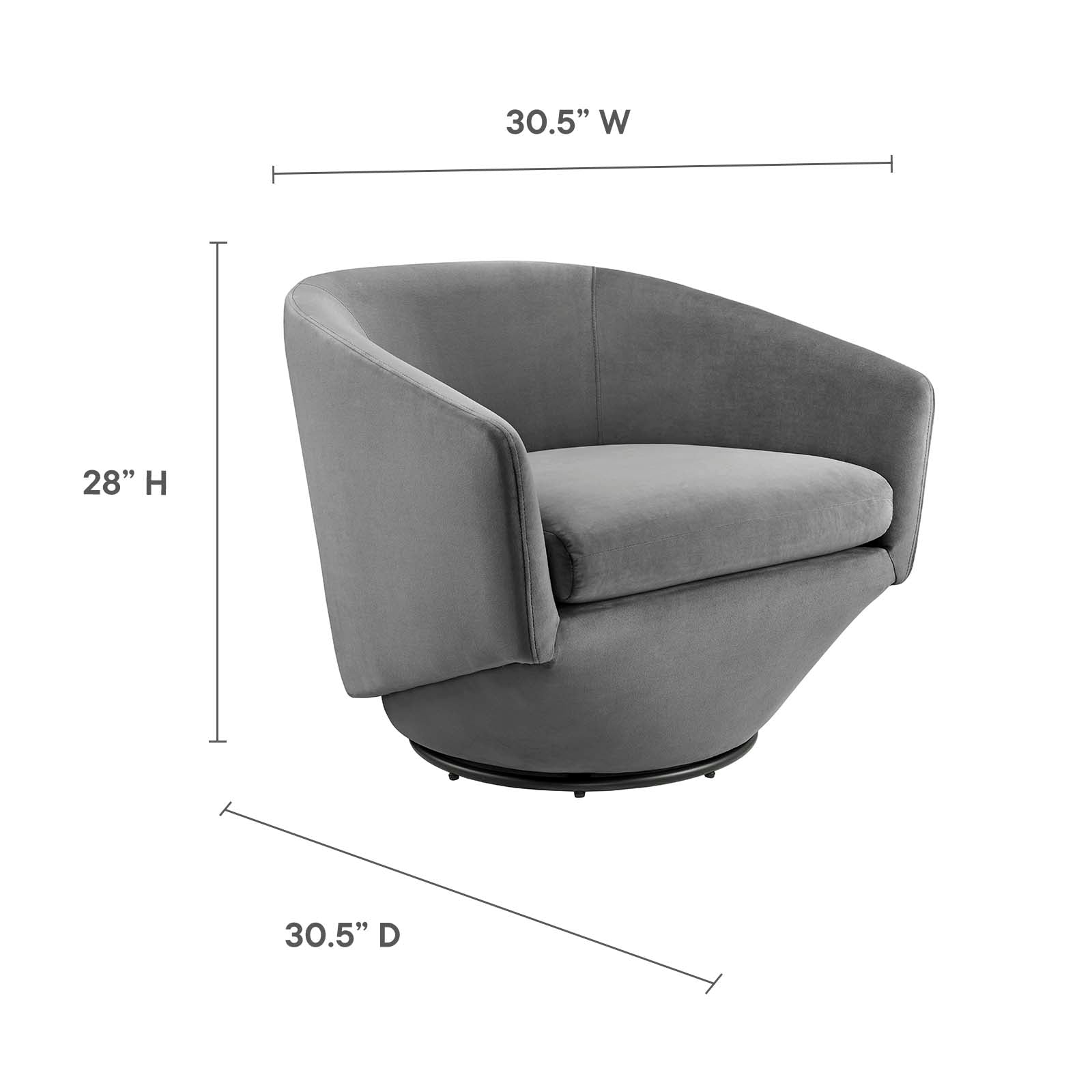 Series Performance Velvet Fabric Swivel Chair By Modway - EEI-6224 | Armchairs | Modishstore - 7