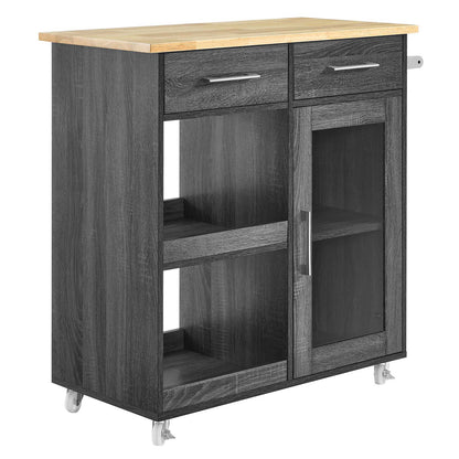 Culinary Kitchen Cart With Towel Bar By Modway - EEI-6275 | Kitchen Carts | Modishstore - 2