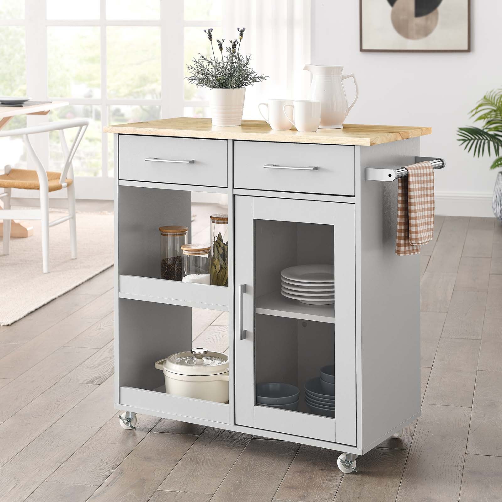 Culinary Kitchen Cart With Towel Bar By Modway - EEI-6275 | Kitchen Carts | Modishstore - 12