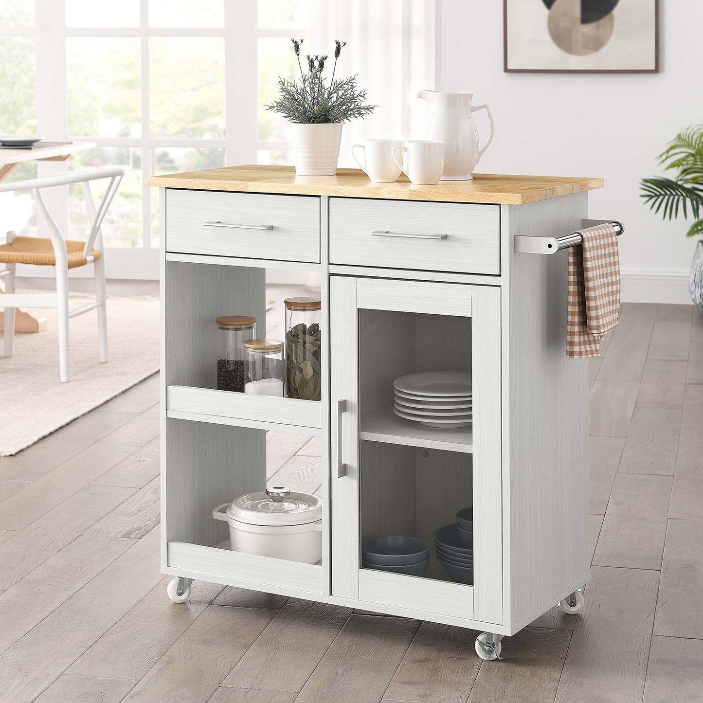 Culinary Kitchen Cart With Towel Bar By Modway - EEI-6275 | Kitchen Carts | Modishstore - 34