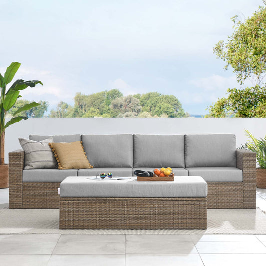Convene Outdoor Patio Outdoor Patio Sectional Sofa and Ottoman Set By Modway - EEI-6332 | Outdoor Sofas, Loveseats & Sectionals | Modishstore