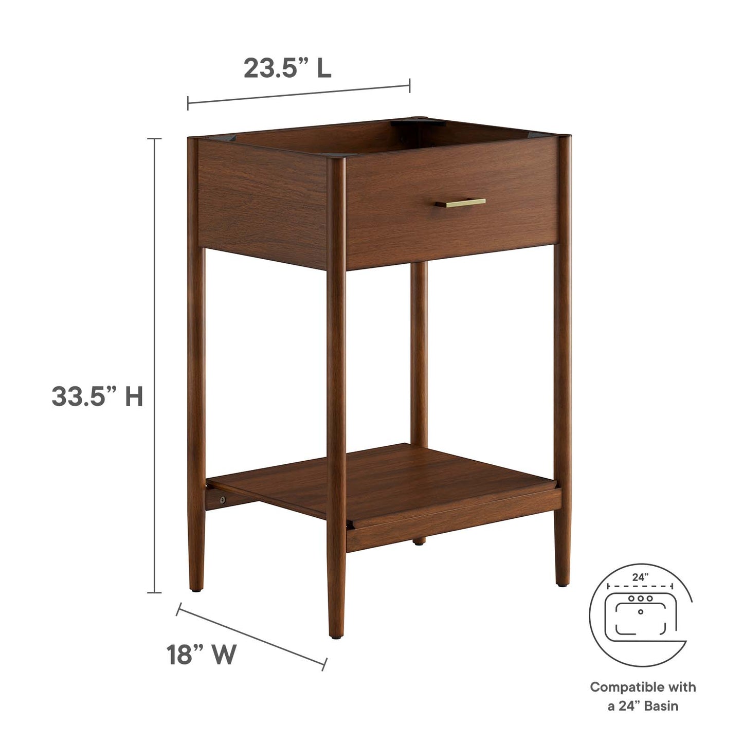 Zaire 24" Bathroom Vanity Cabinet (Sink Basin Not Included) By Modway - EEI-6352 | Bathroom Accessories | Modishstore - 16