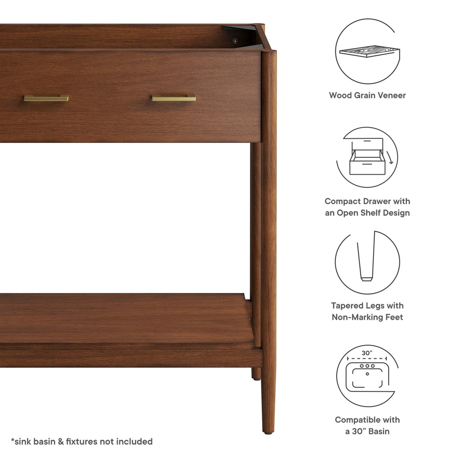 Zaire 30" Bathroom Vanity Cabinet (Sink Basin Not Included) By Modway - EEI-6353 | Bathroom Accessories | Modishstore - 18