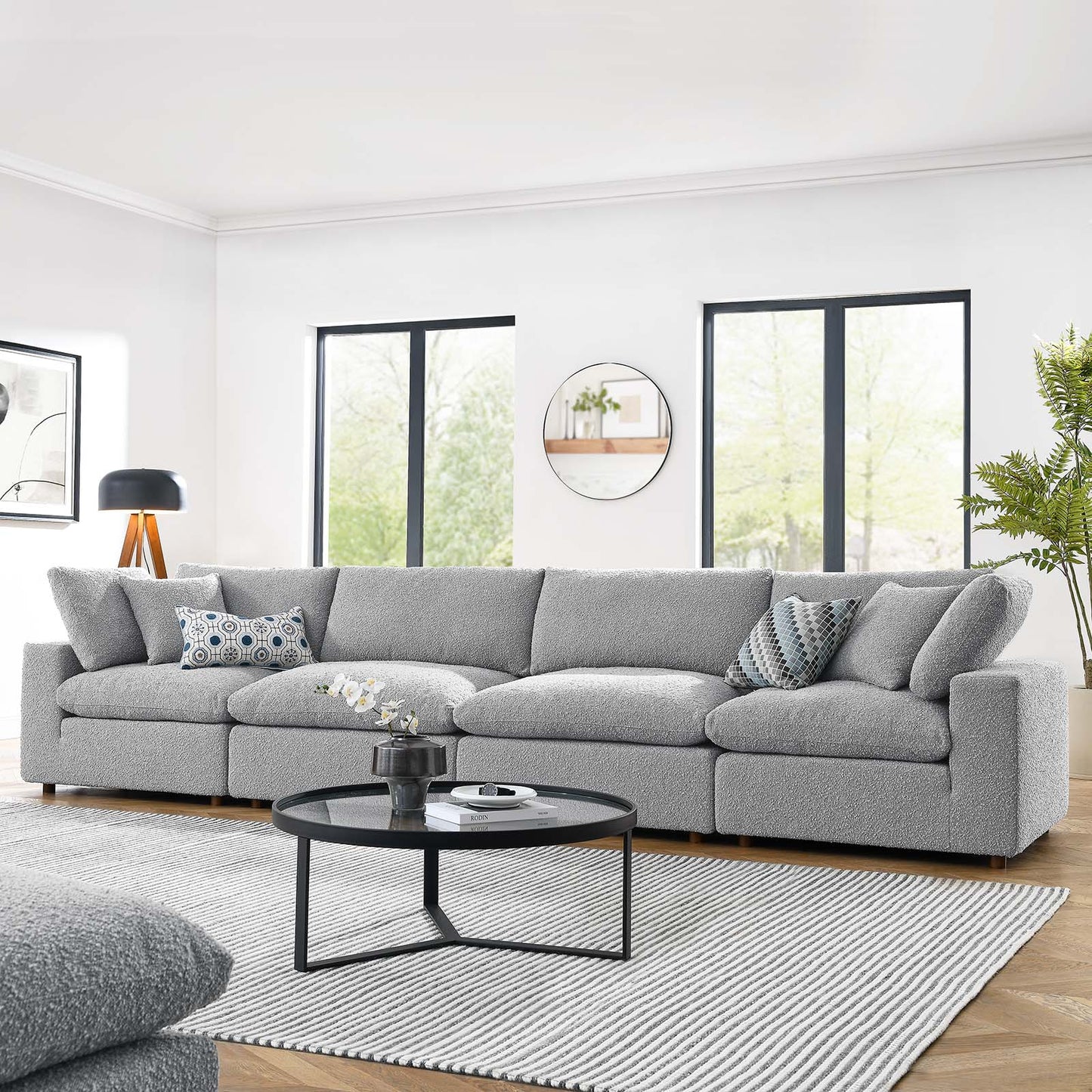 Commix Down Filled Overstuffed Boucle Fabric 4-Seater Sofa By Modway - EEI-6364 | Sofas | Modishstore - 15