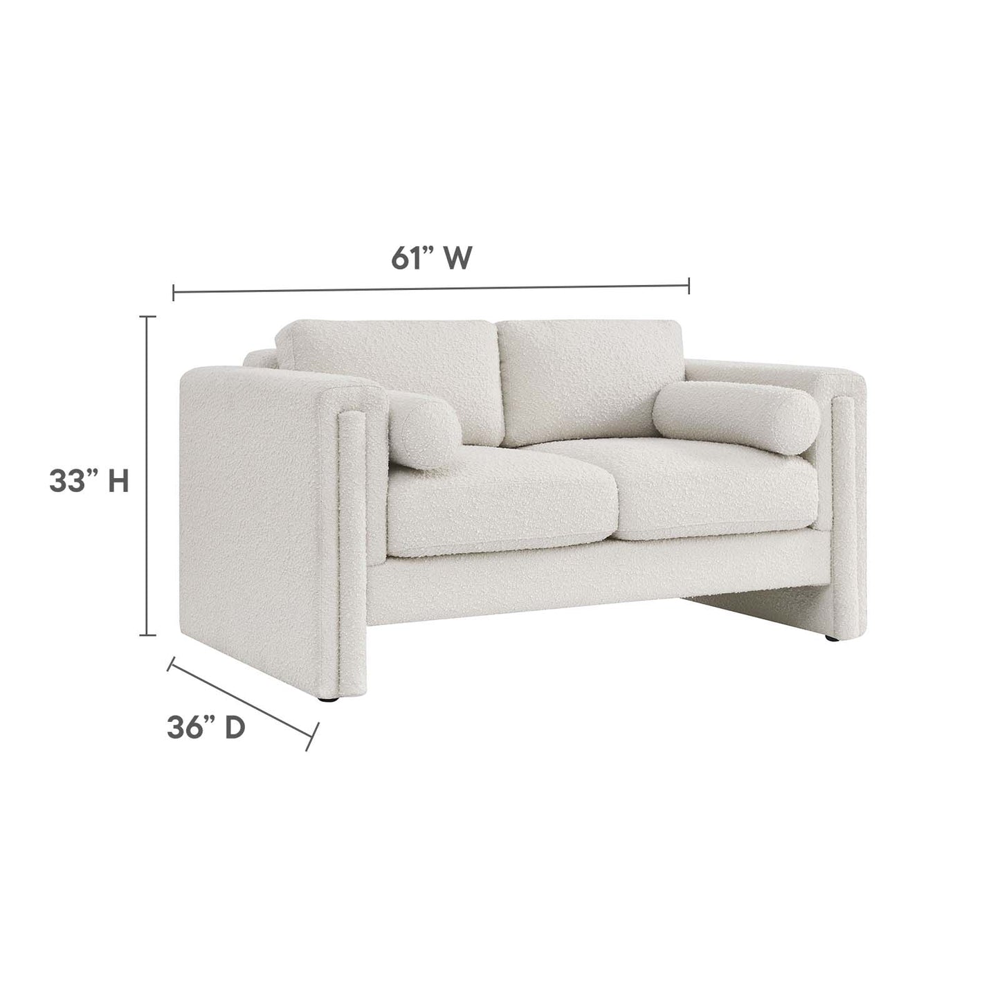 Visible Boucle Fabric Loveseat By Modway - EEI-6376 | Loveseats | Modishstore - 16
