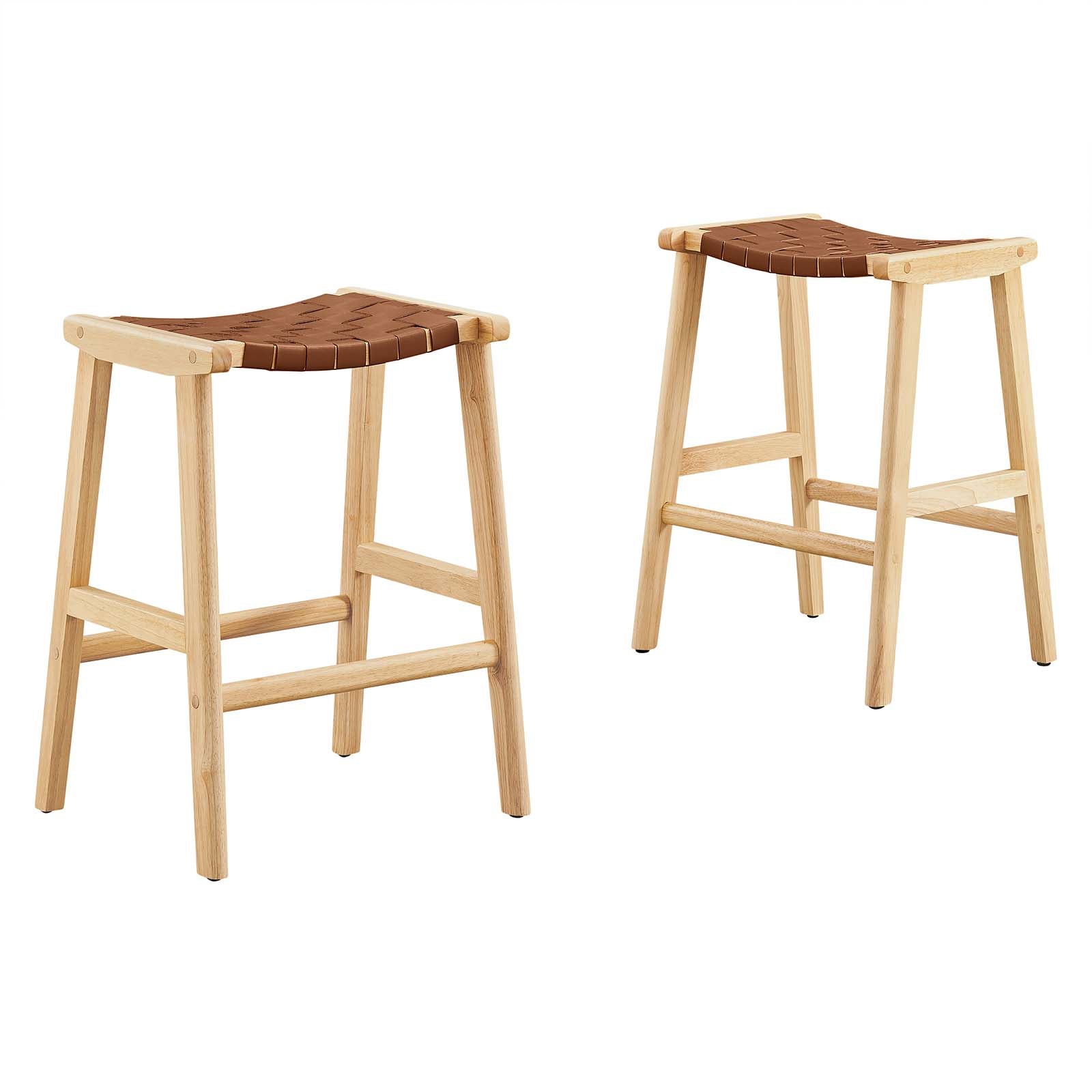 Saoirse Faux Leather Wood Counter Stool - Set of 2 By Modway - EEI-6547 | Counter Stools | Modway - 2