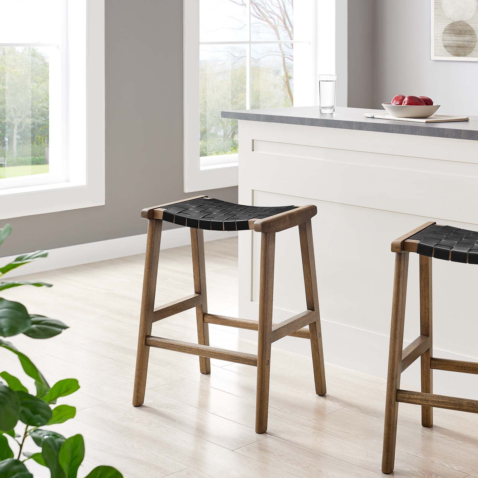 Saoirse Faux Leather Wood Counter Stool - Set of 2 By Modway - EEI-6547 | Counter Stools | Modway - 11