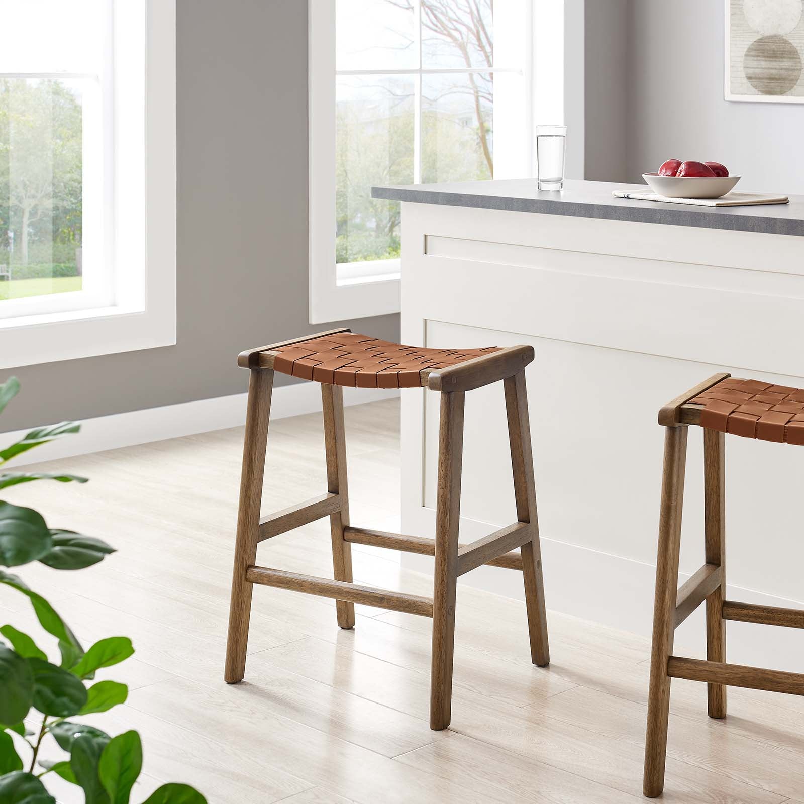 Saoirse Faux Leather Wood Counter Stool - Set of 2 By Modway - EEI-6547 | Counter Stools | Modway - 20