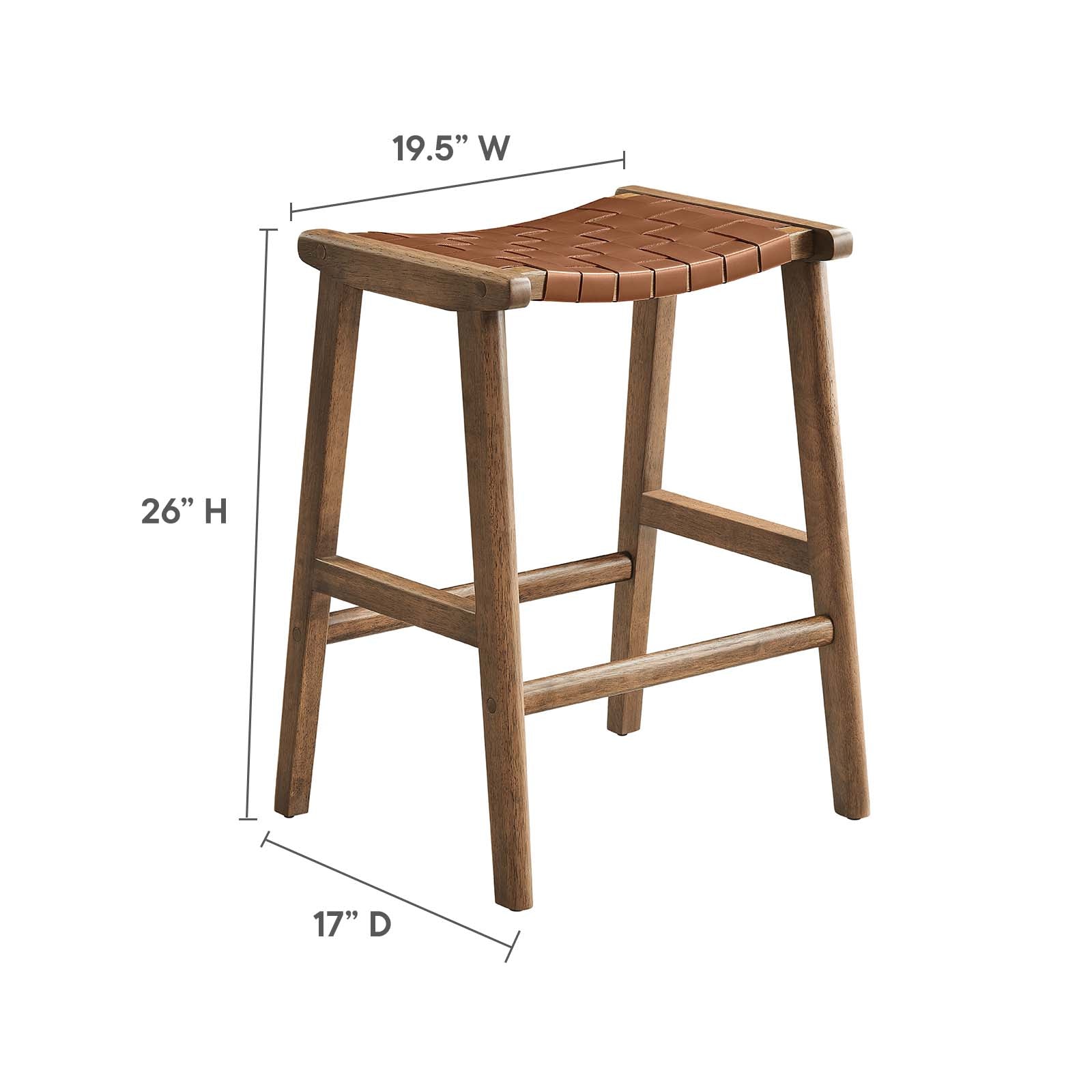 Saoirse Faux Leather Wood Counter Stool - Set of 2 By Modway - EEI-6547 | Counter Stools | Modway - 27